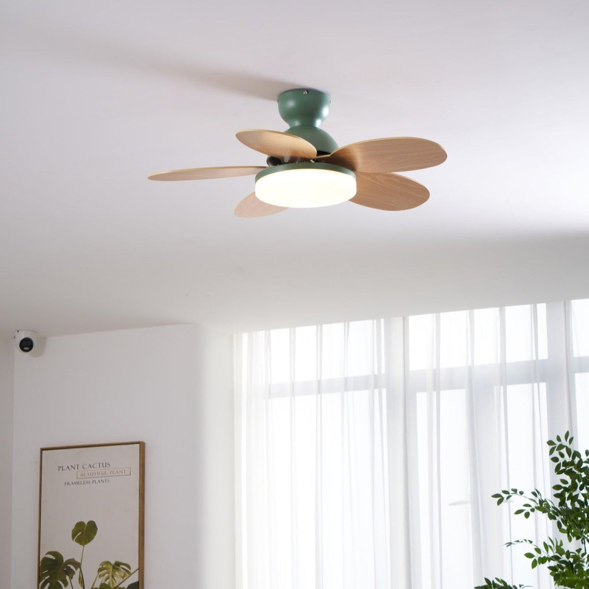 Ventilatore da soffitto con luce Liora per bambini in vetro colorato, opzione dimensione Diametro 100cm