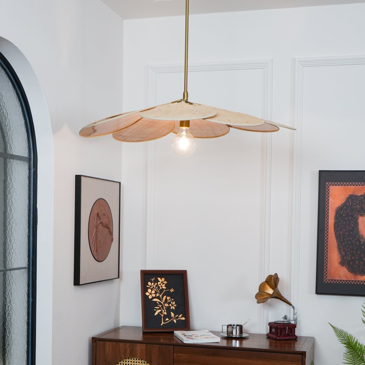 Petals Bloom Rattan Pendant Lamp - Blowlighting