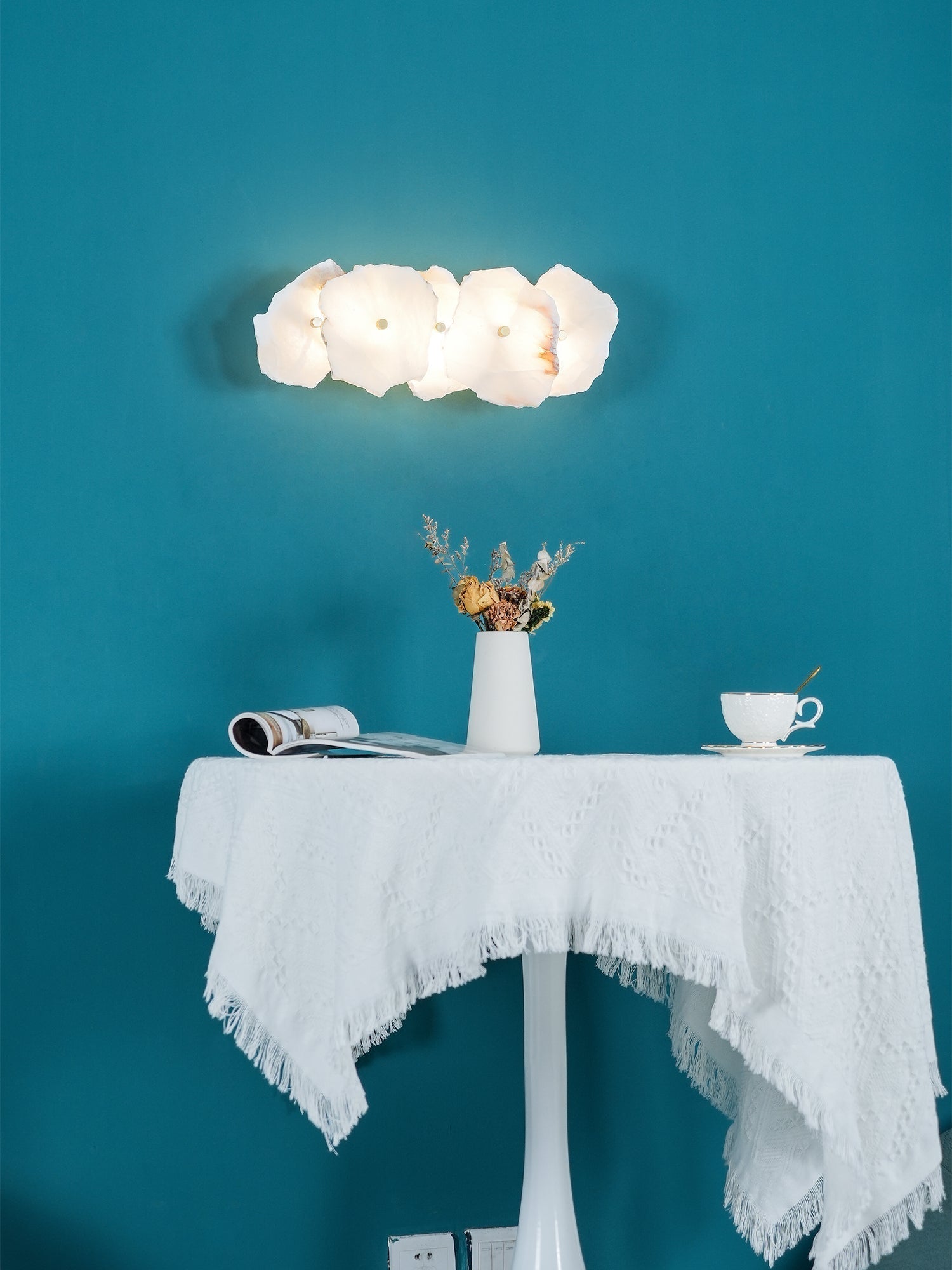 Alaeila Floral Cluster Alabaster Wall Light - Blowlighting