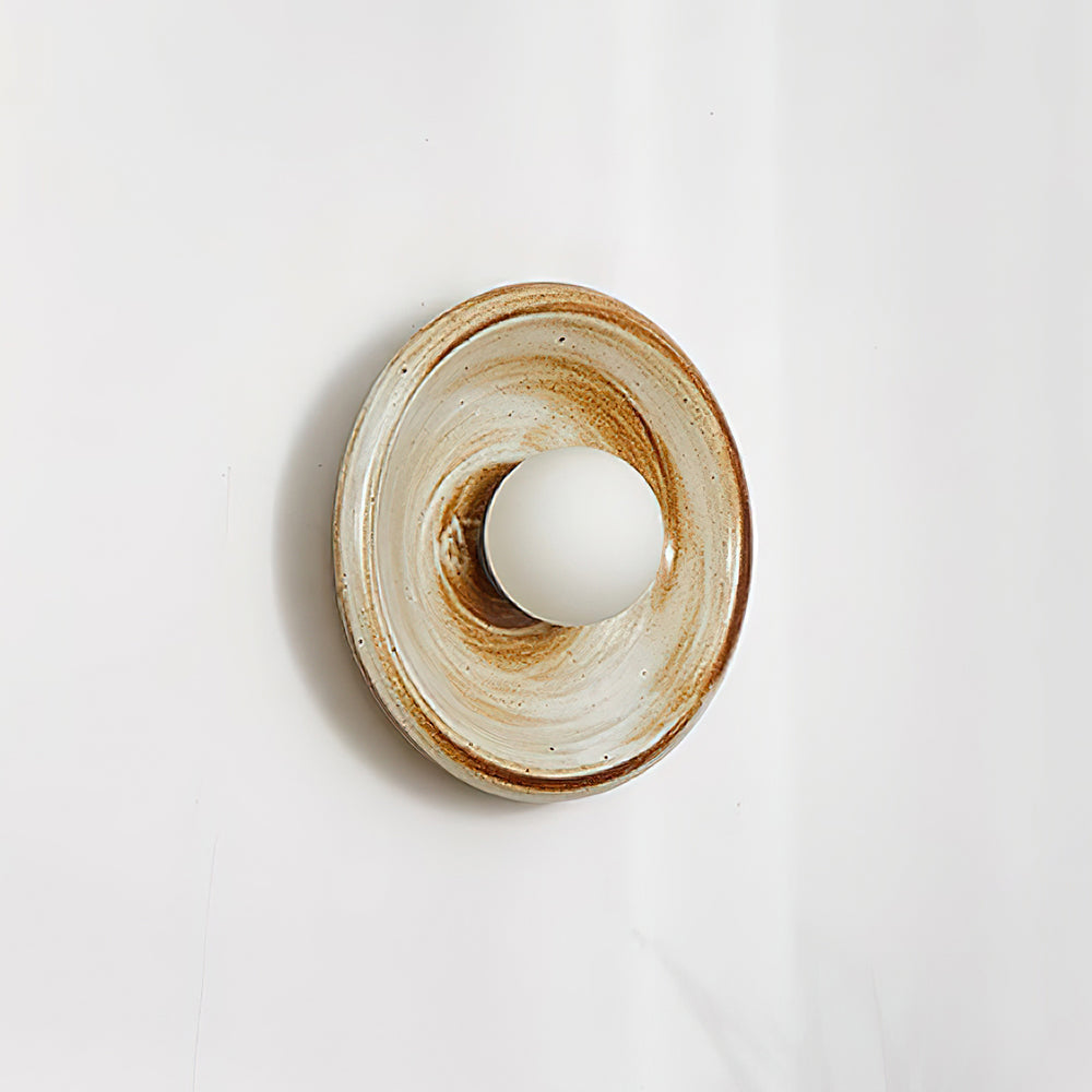 Wall Lamp Ceramic Orbit Disc with Glass Globe Entryway Modern - Letslighting