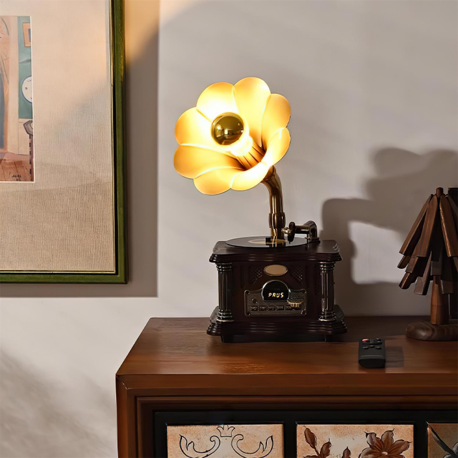 Phonograph Table Lamp - Lamp Copper