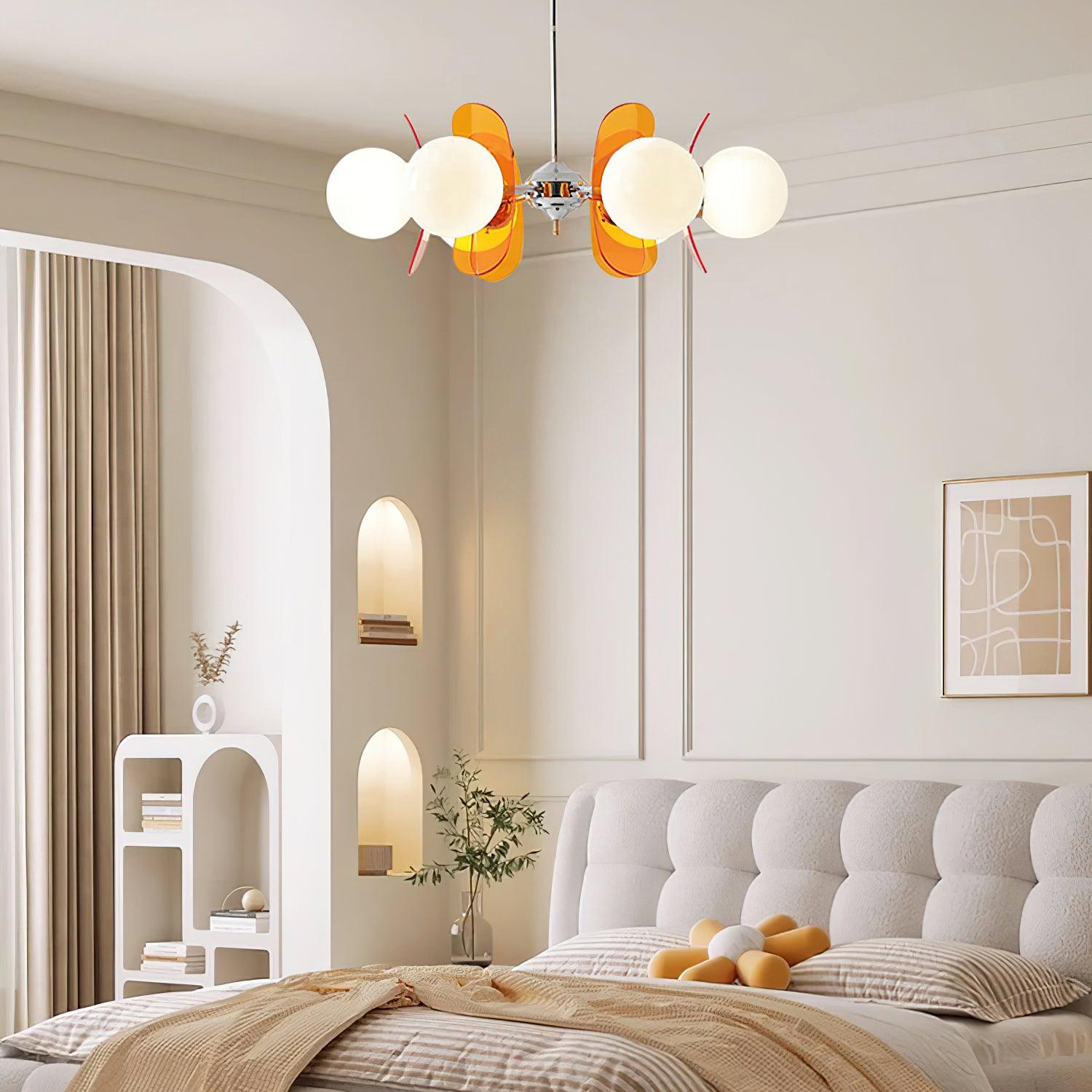 Aria Lampadario Marrone e Arancione