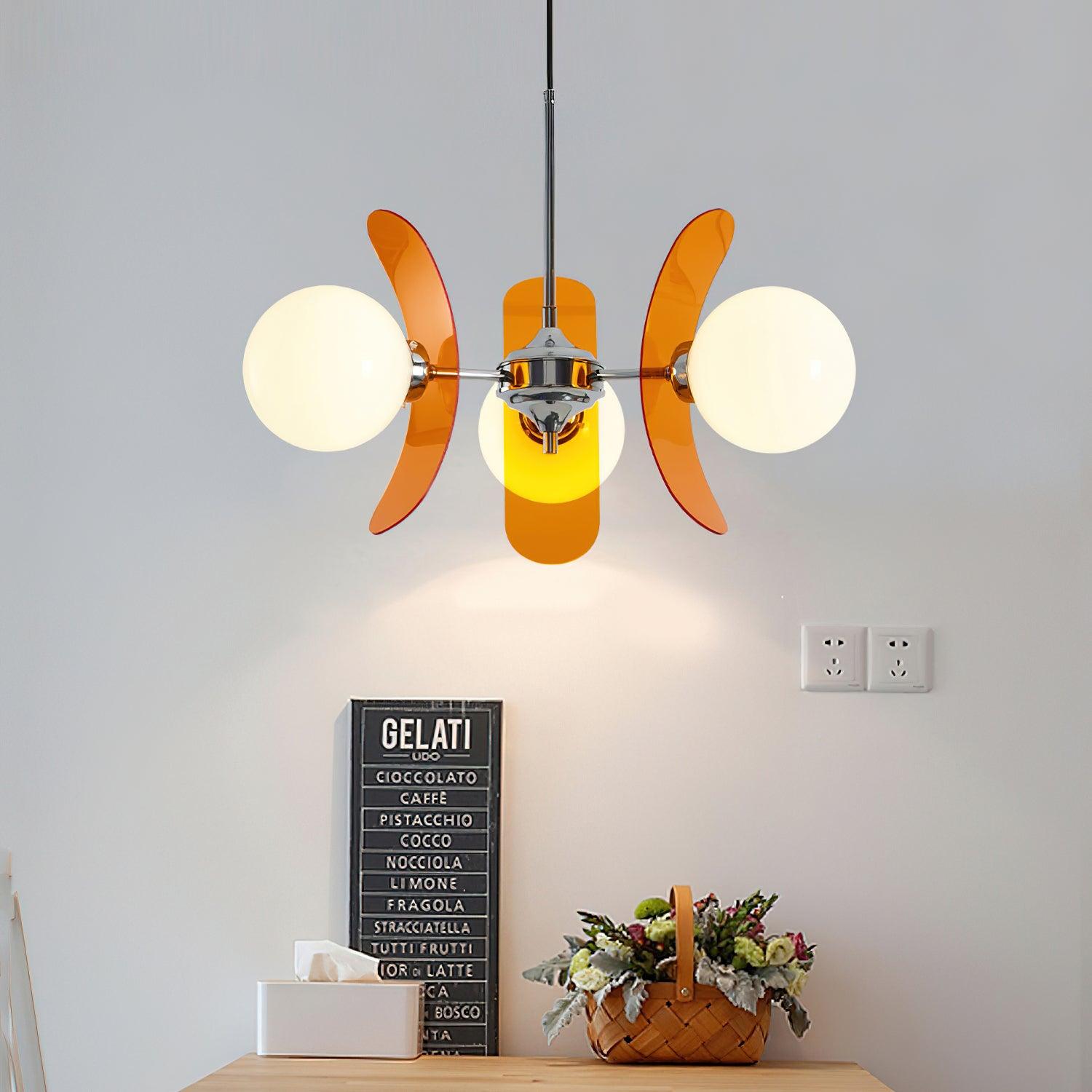 Aria Lampadario Marrone e Arancione
