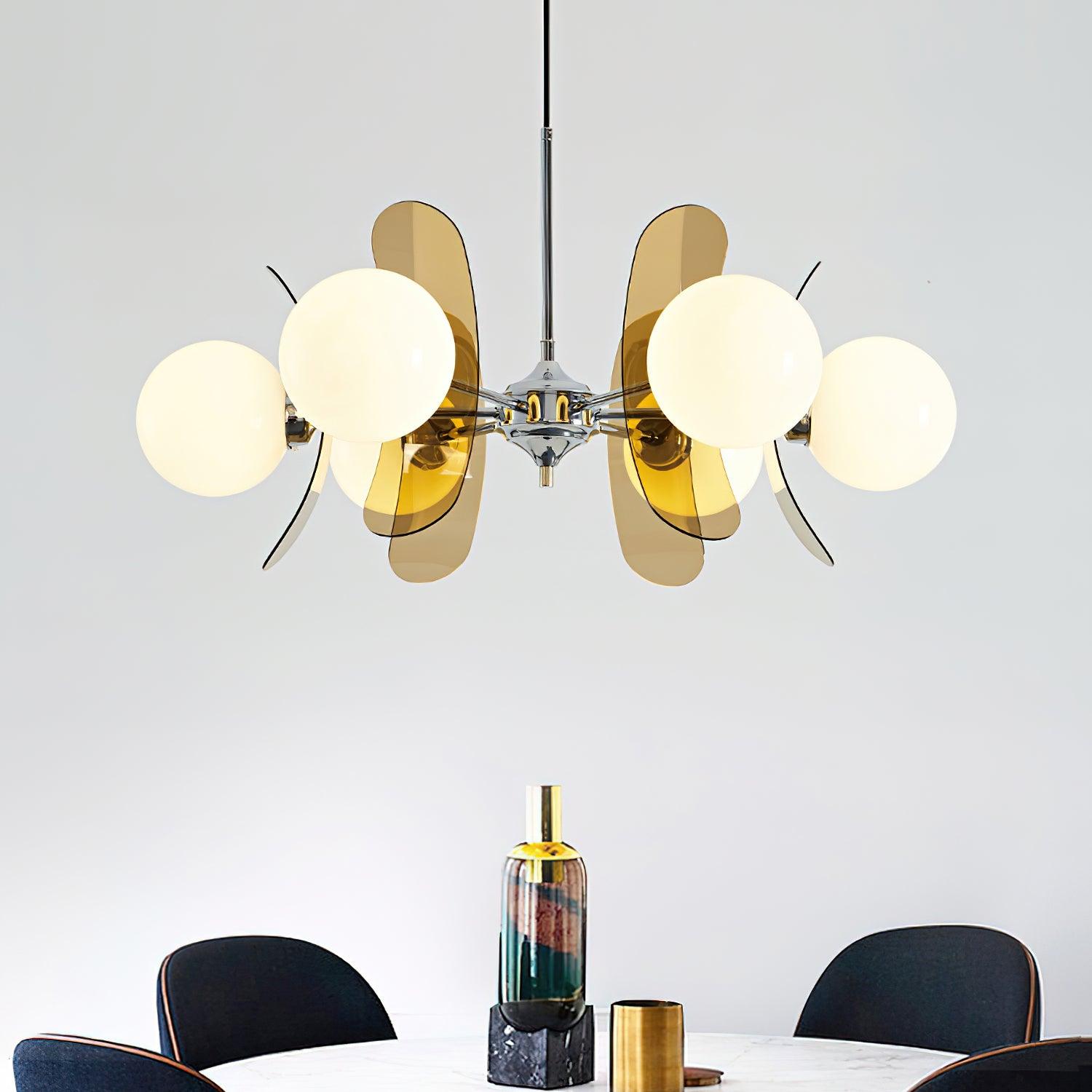 Aria Lampadario Marrone e Arancione