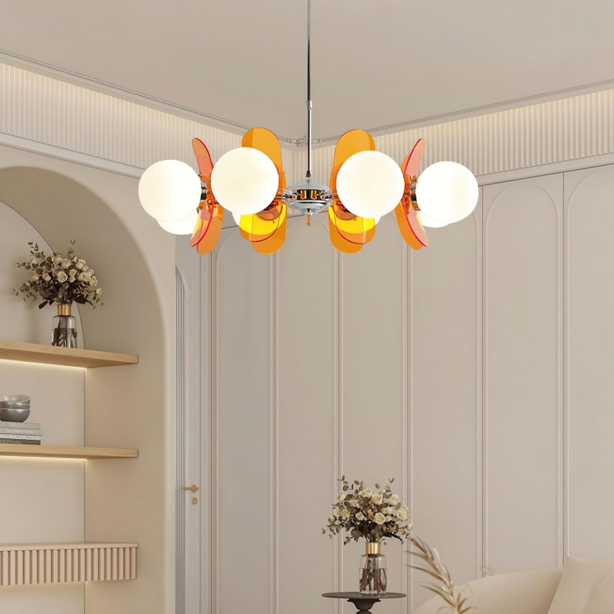 Aria Lampadario Marrone e Arancione