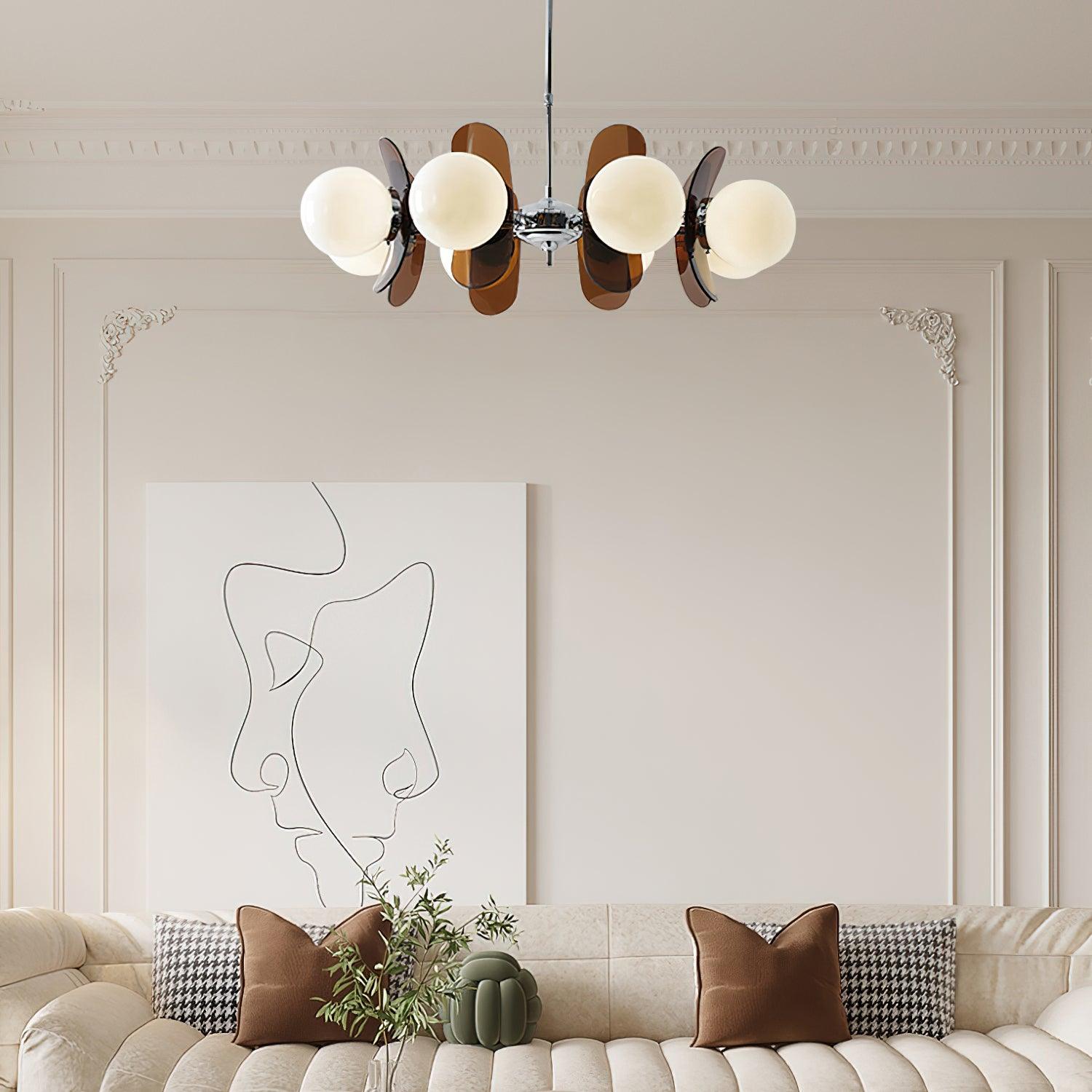 Aria Lampadario Marrone e Arancione