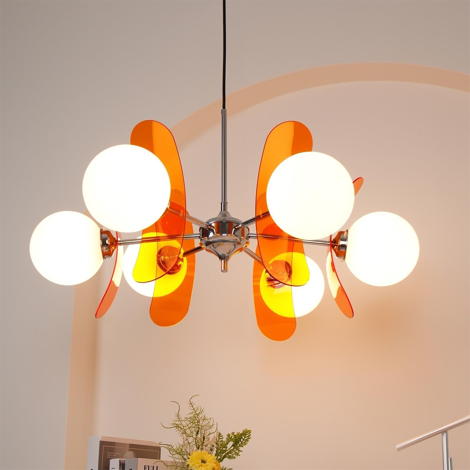 Aria Lampadario Marrone e Arancione