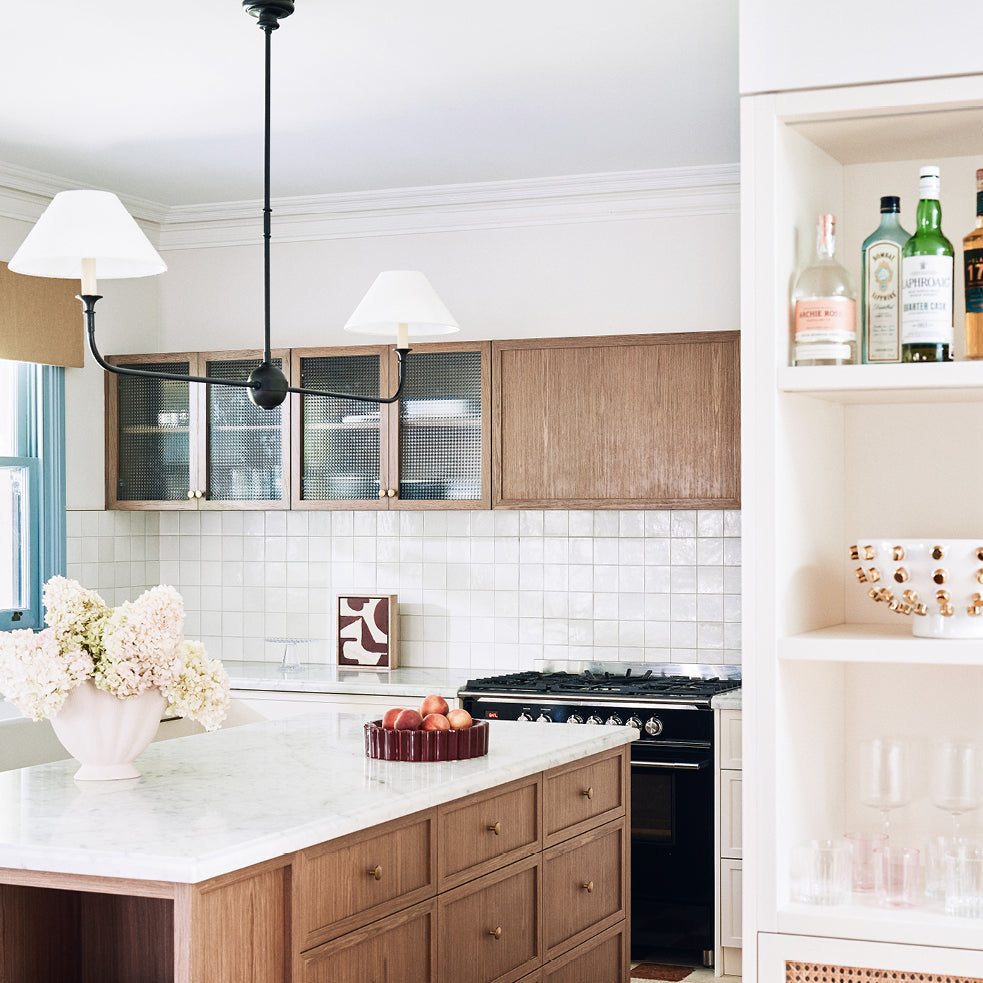 Aera Modern Minimalist Linear Antique Brass Fabric Chandelier - Lamp Copper