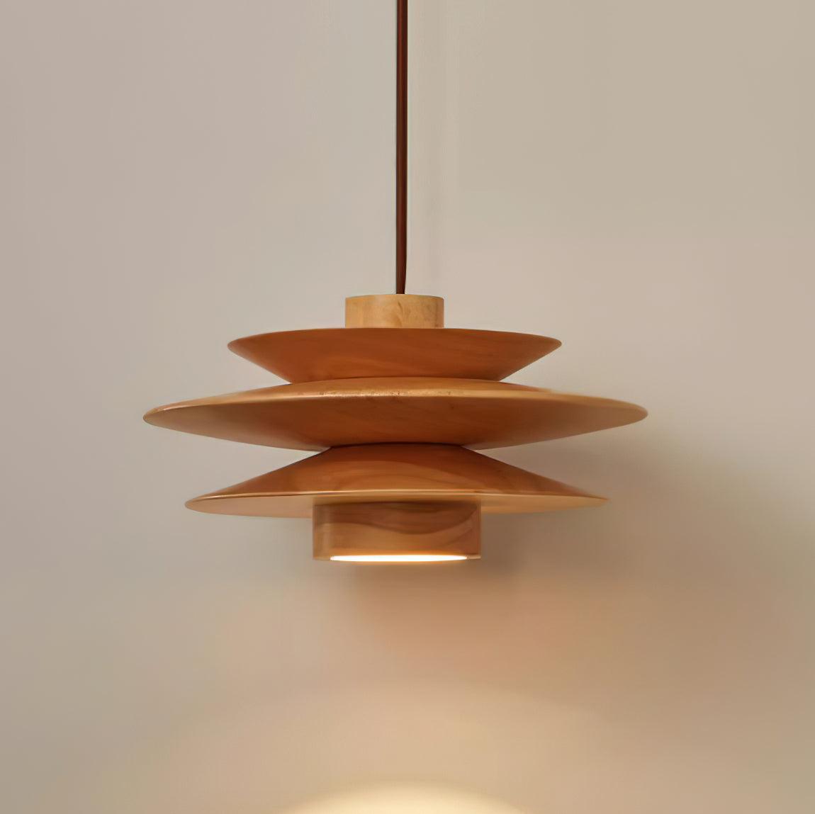 Muto Lampada a Sospensione Mid-Century in Noce