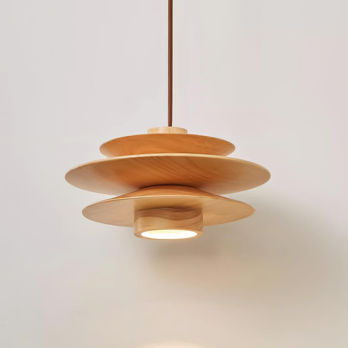 Muto Lampada a Sospensione Mid-Century in Noce