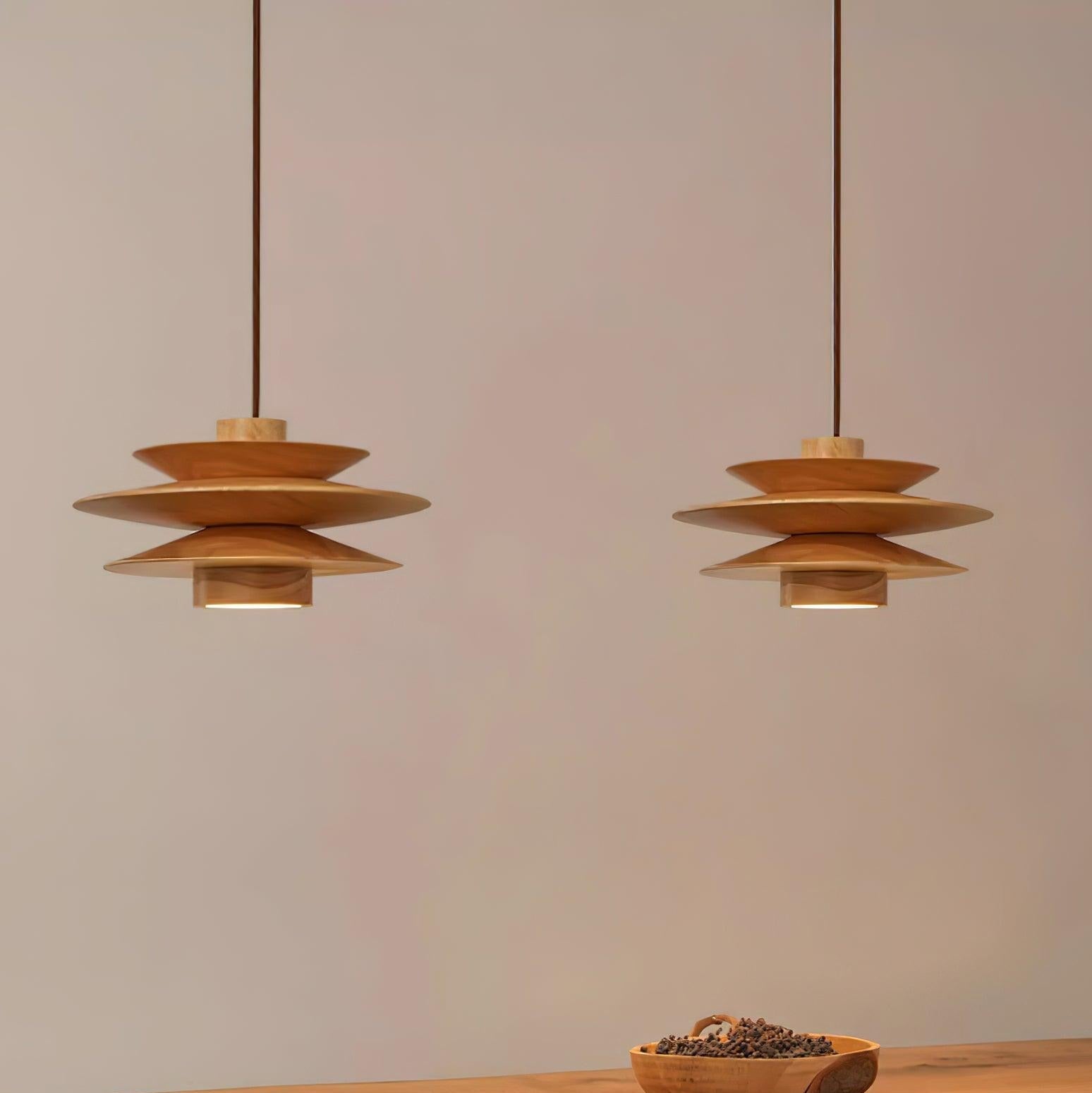 Muto Lampada a Sospensione Mid-Century in Noce