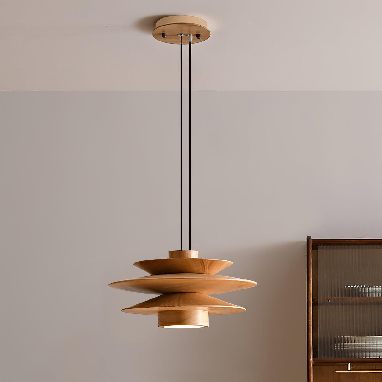 Muto Lampada a Sospensione Mid-Century in Noce