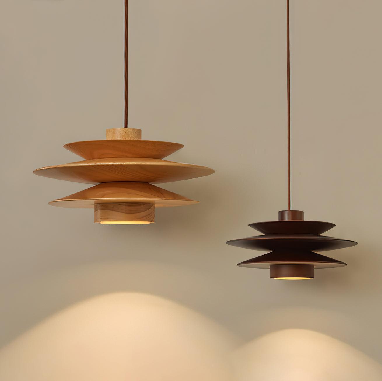 Muto Lampada a Sospensione Mid-Century in Noce