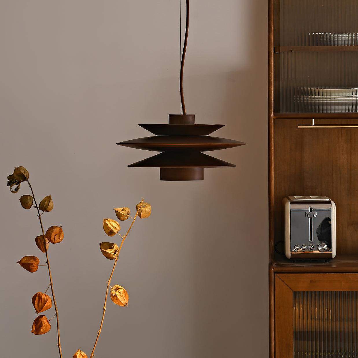 Muto Lampada a Sospensione Mid-Century in Noce