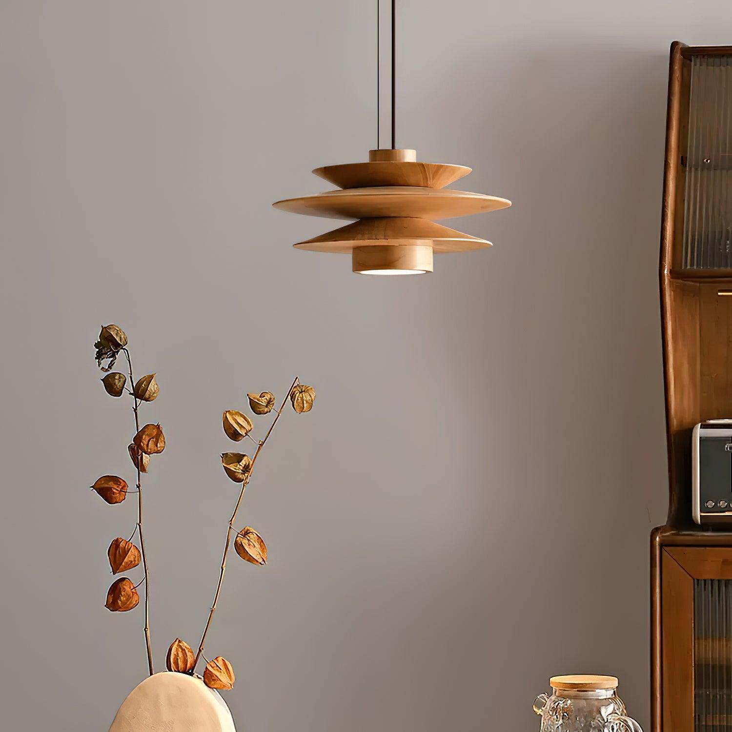 Muto Lampada a Sospensione Mid-Century in Noce