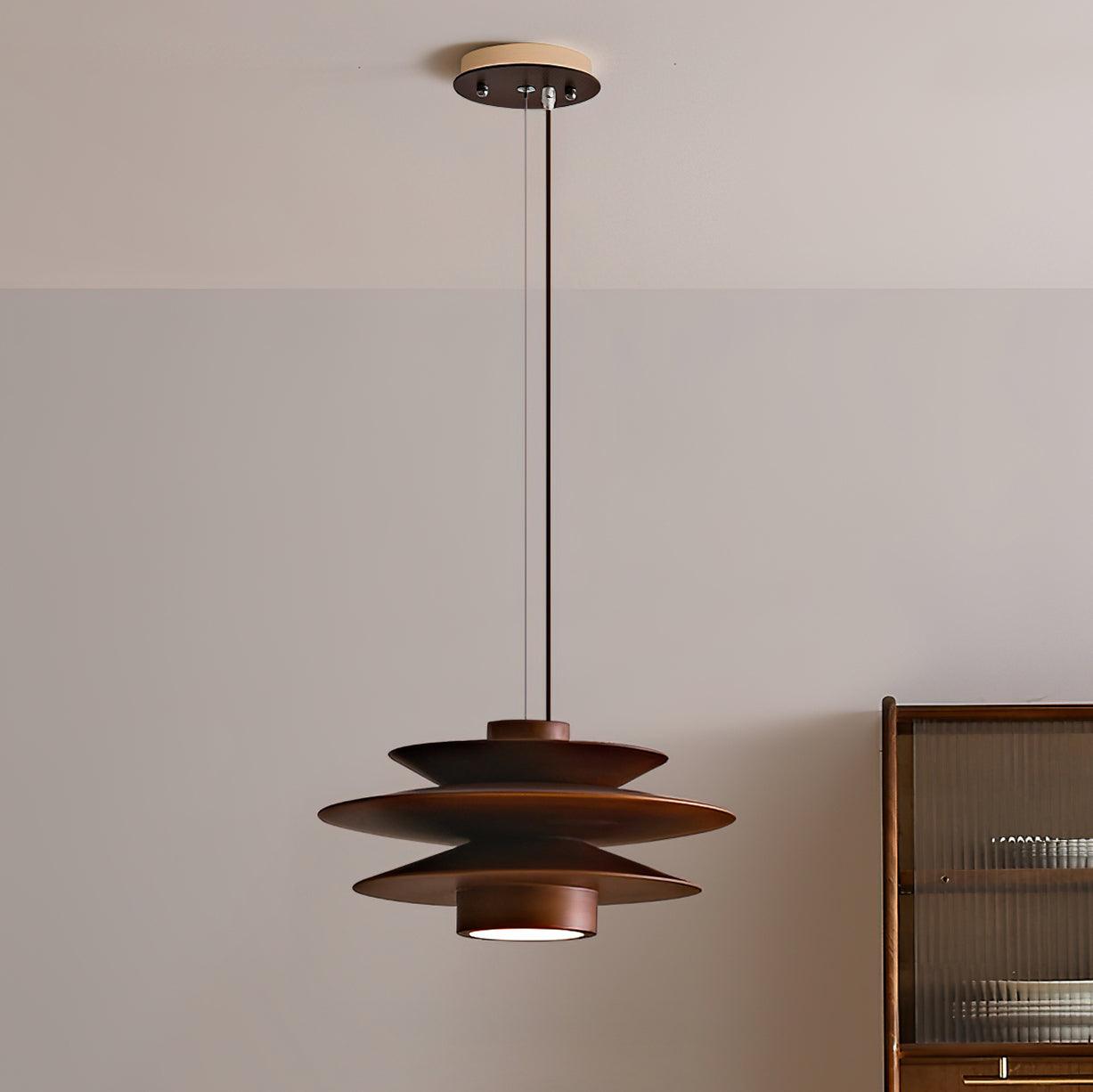 Muto Lampada a Sospensione Mid-Century in Noce