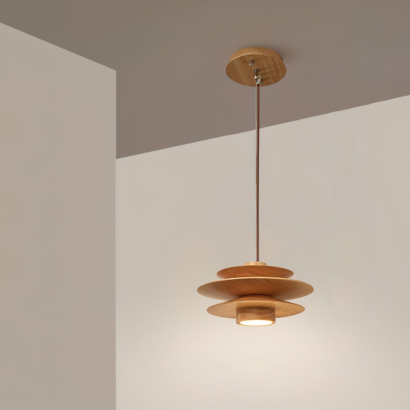 Muto Lampada a Sospensione Mid-Century in Noce
