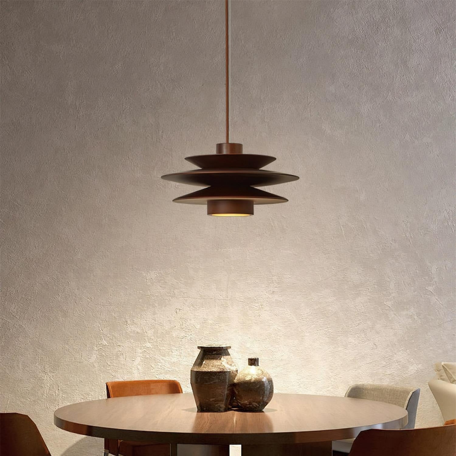 Muto Lampada a Sospensione Mid-Century in Noce