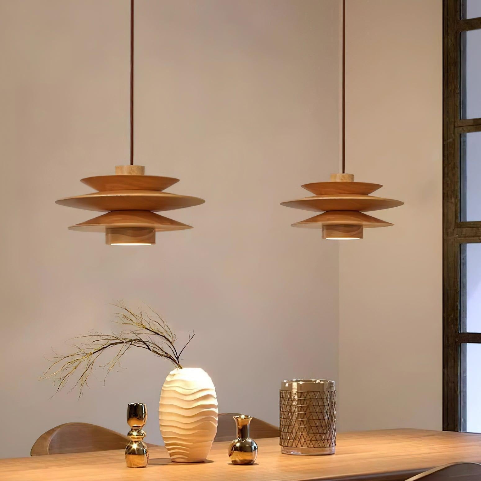 Muto Lampada a Sospensione Mid-Century in Noce