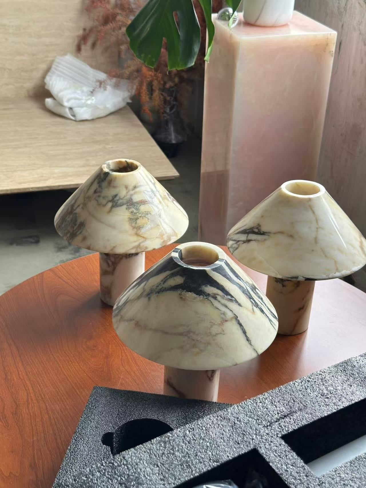 Pillar Stone Table Lamp - Lamp Copper