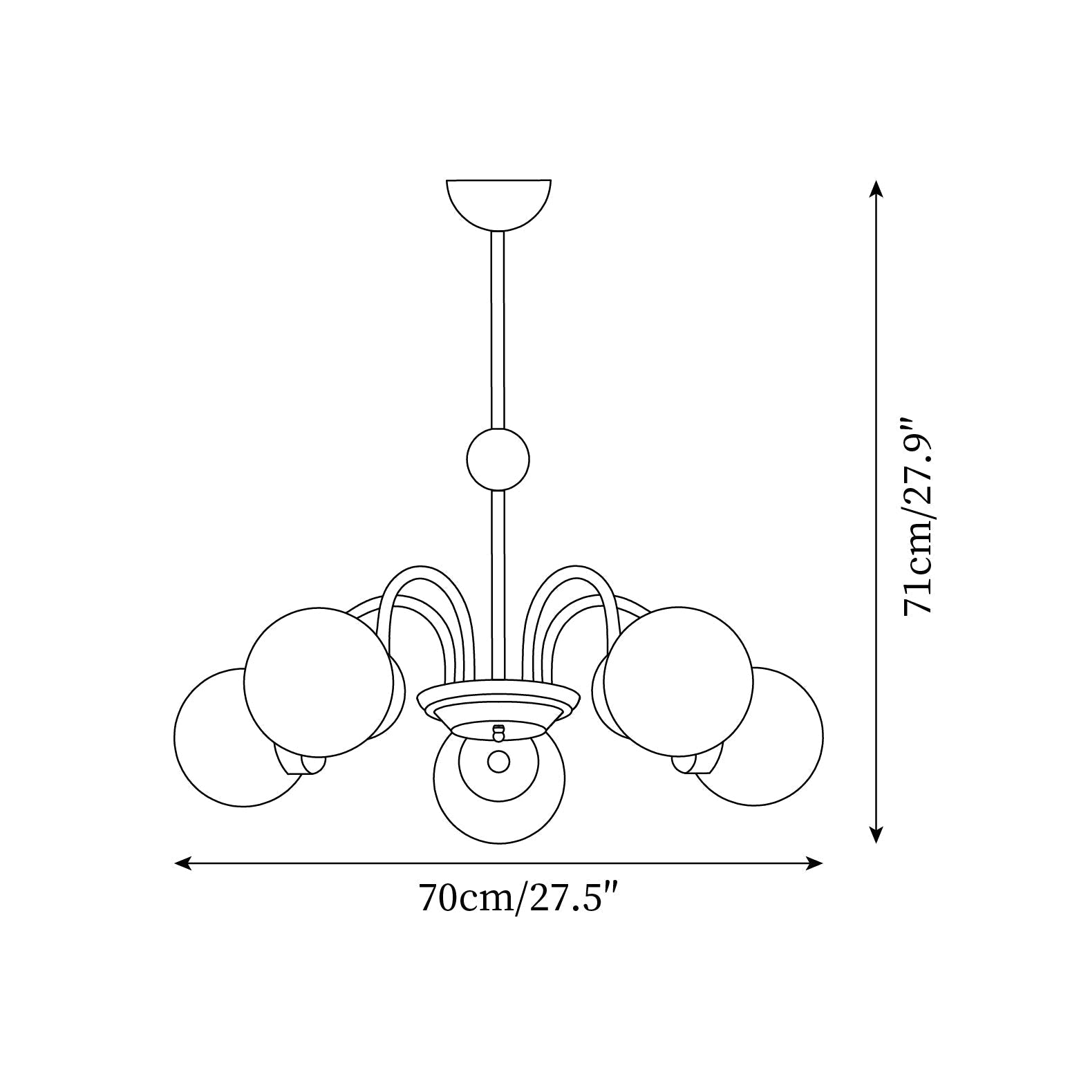 Pivone 8-Light Globe Chandelier - Letslighting