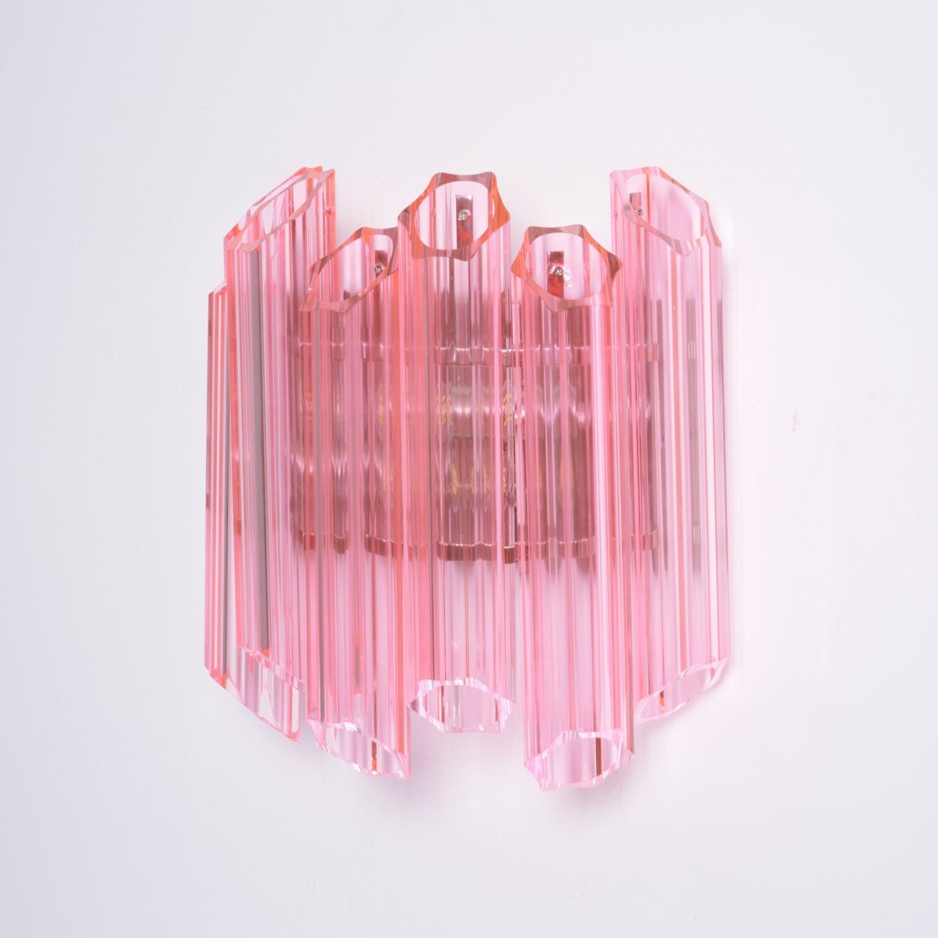 Aurora Wall Lamp Pink Murano Glass Tube - Blowlighting