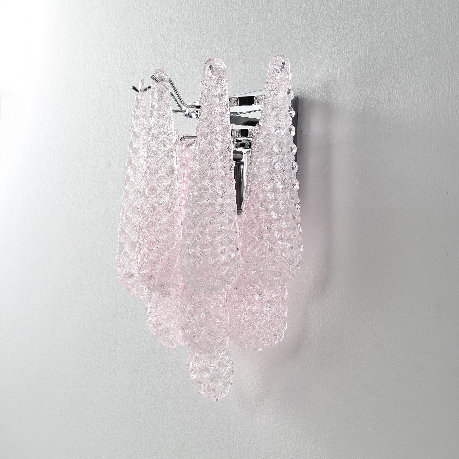 Aurora Wall Sconce Pink Waffle Glass Modern - Neutralighting