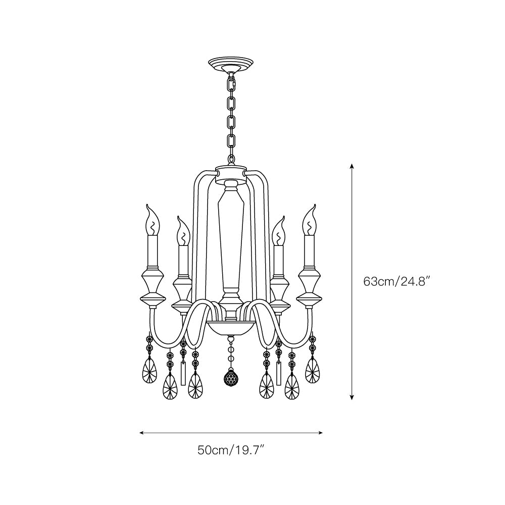 Ercararis Vintage Industrial Brass Crystal Chandelier - Lamp Copper