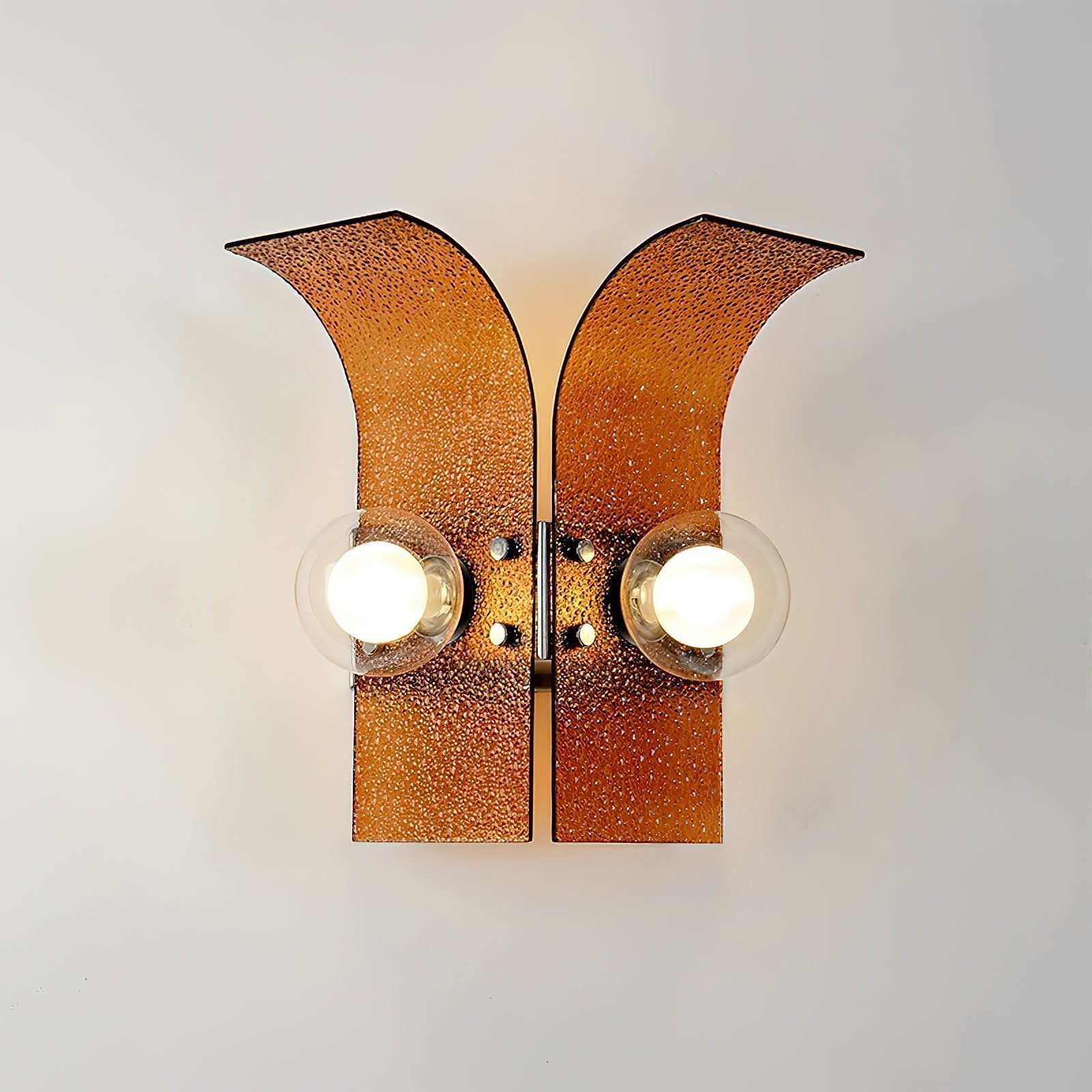 Wall Light Textured Glass Panels Dual Globes - Letslighting