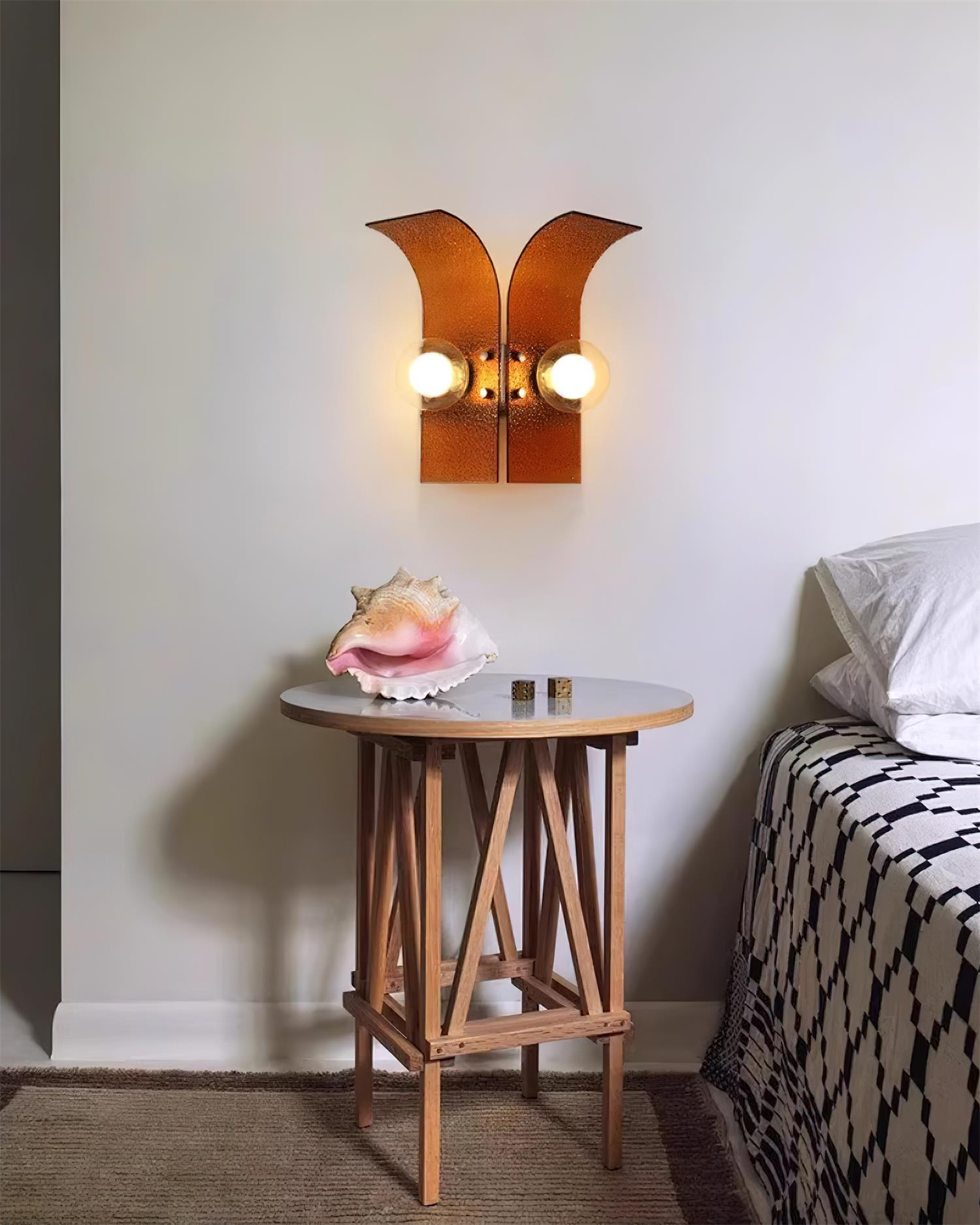 Wall Light Textured Glass Panels Dual Globes - Letslighting