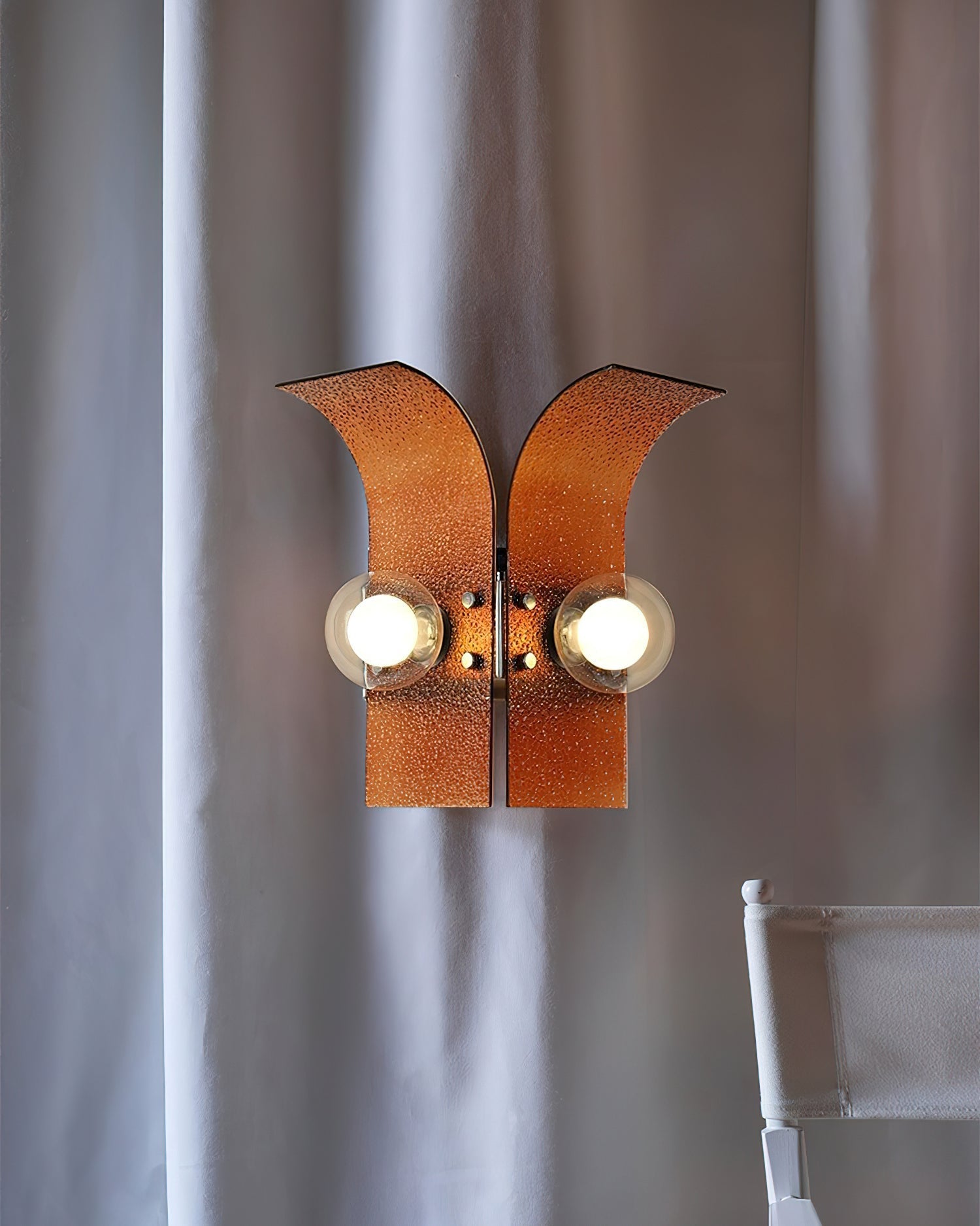 Wall Light Textured Glass Panels Dual Globes - Letslighting