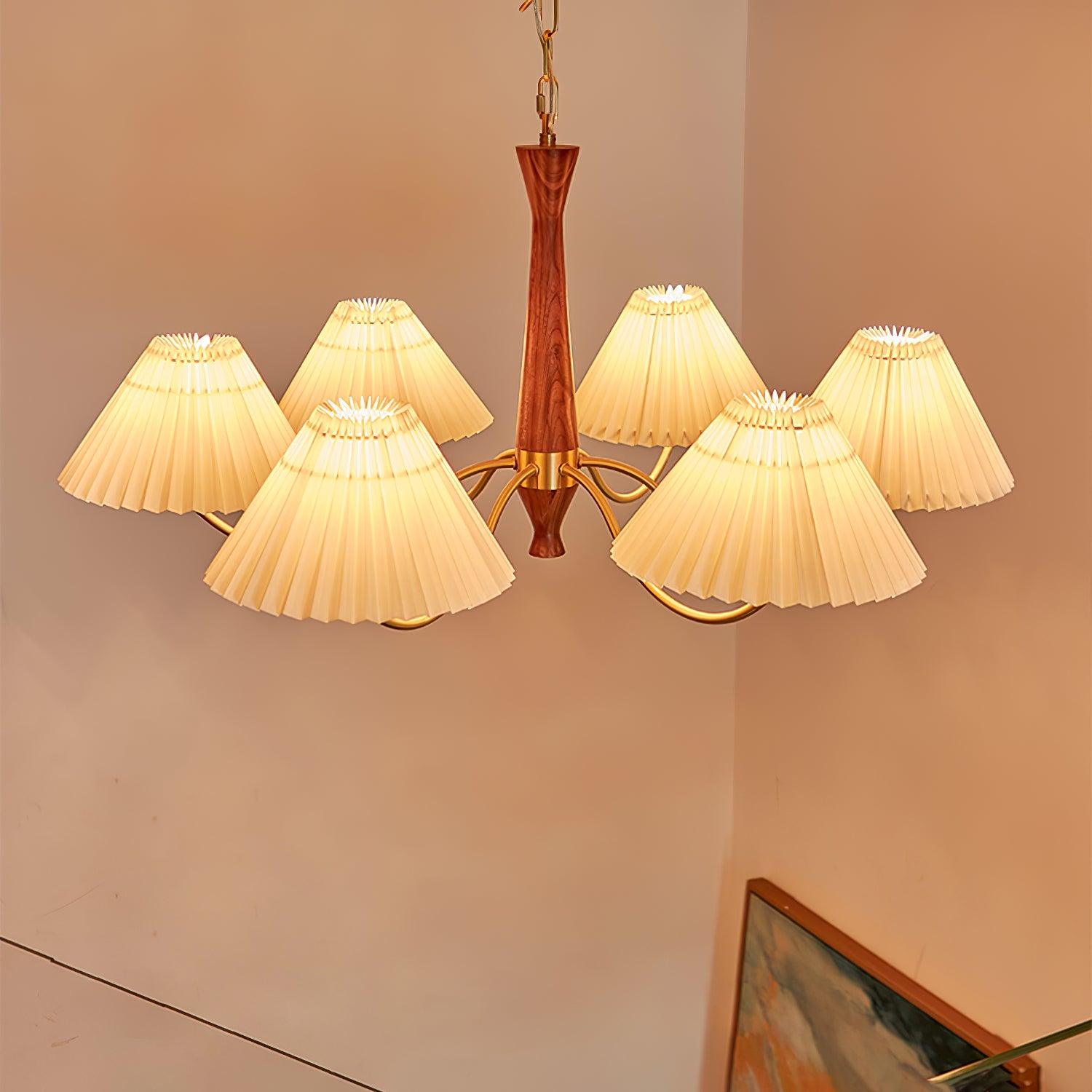 Muto Lampadario Plissettato in Tessuto