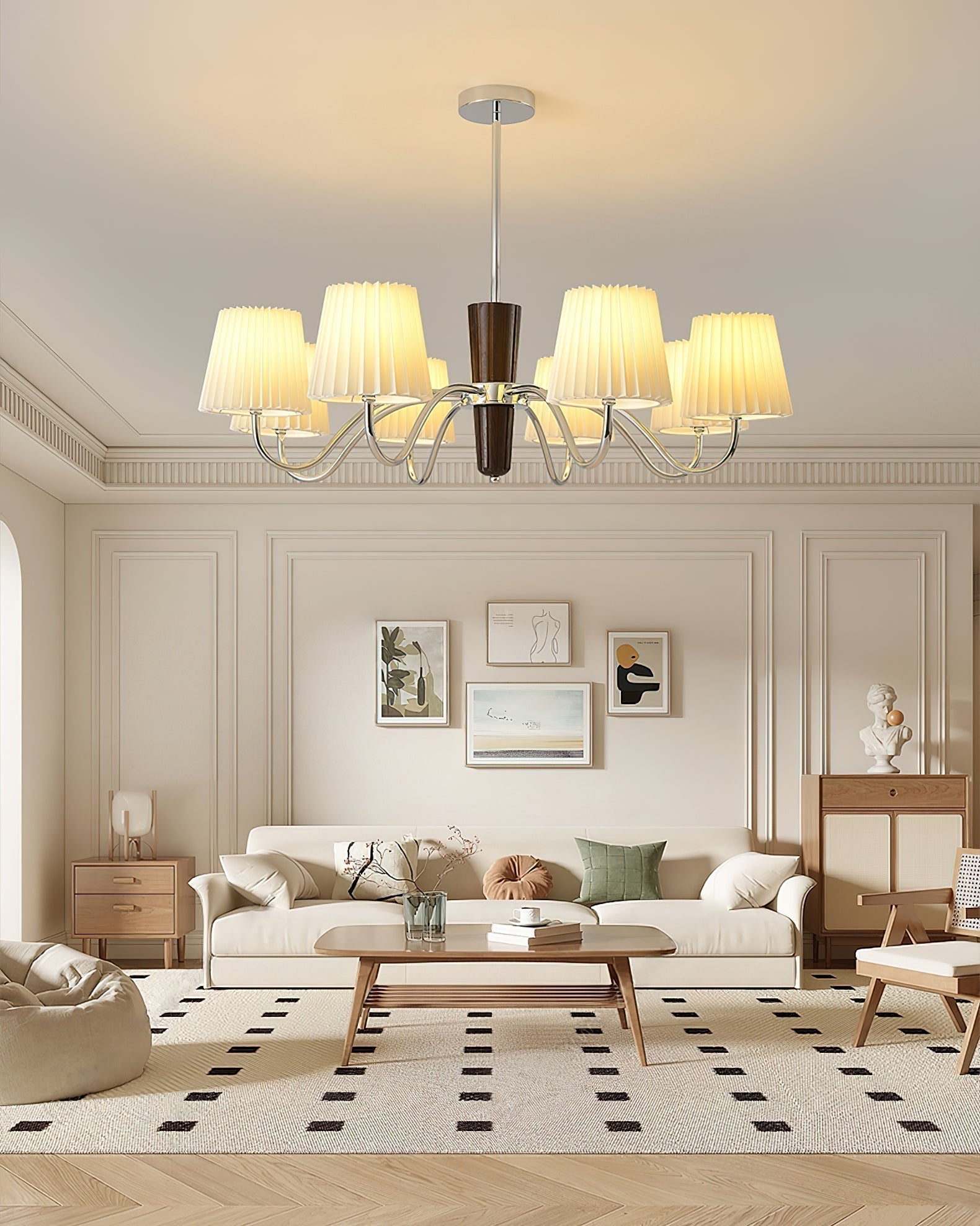 Aurora Chandelier Pleated Fabric Classic - Blowlighting