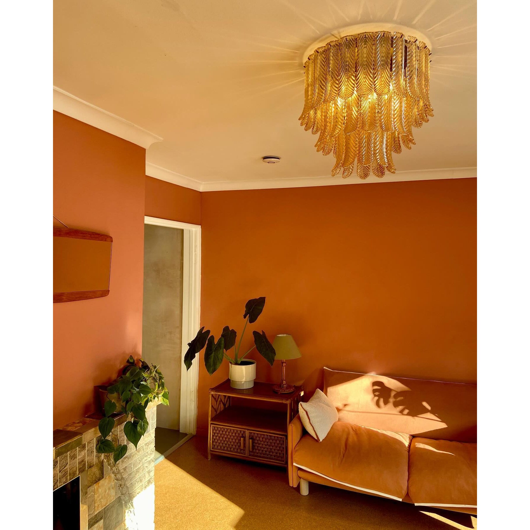 Vosolara Postmodern Luxury Brass Glass Ceiling Light - Lamp Copper
