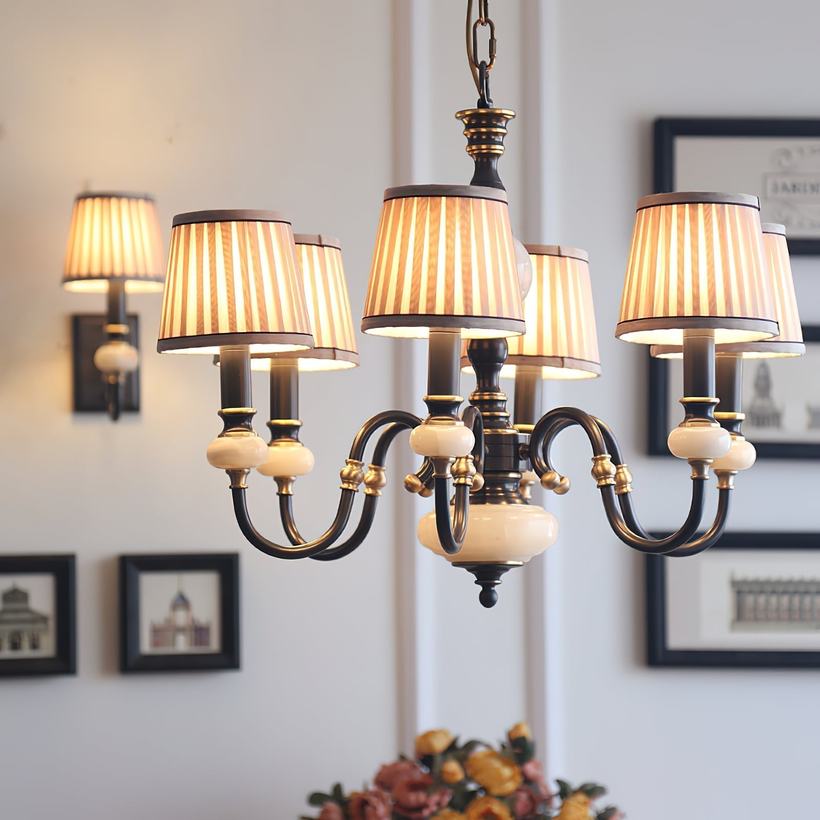 Ivenen Postmodern Luxury Brass Jade Chandelier - Lamp Copper