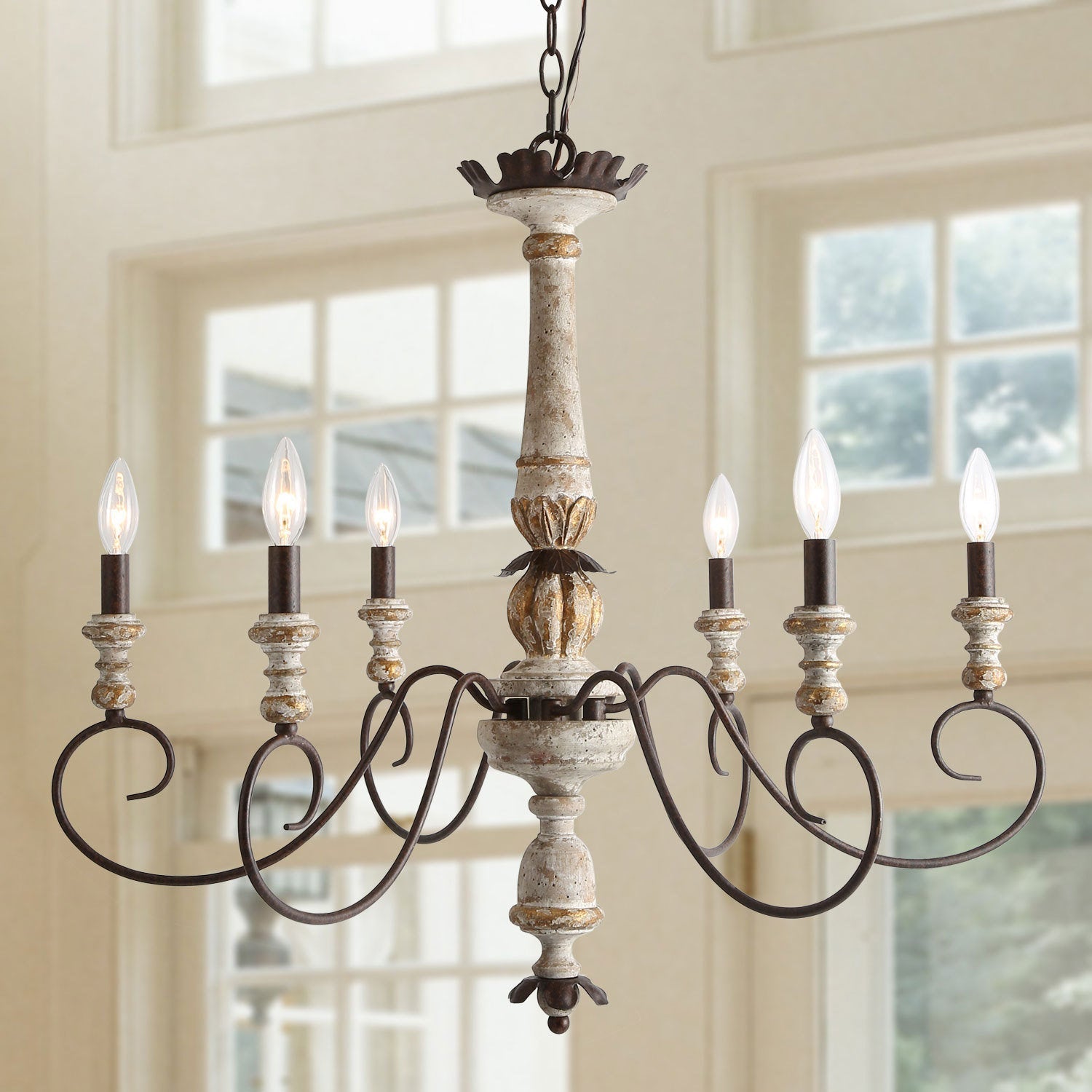 Zonorira Vintage Industrial Wooden Metal Chandelier - Lamp Copper