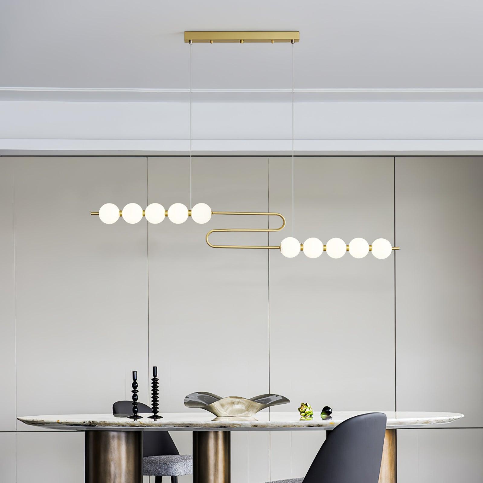Linea Contemporary Brass Pendant Lamp - Blowlighting