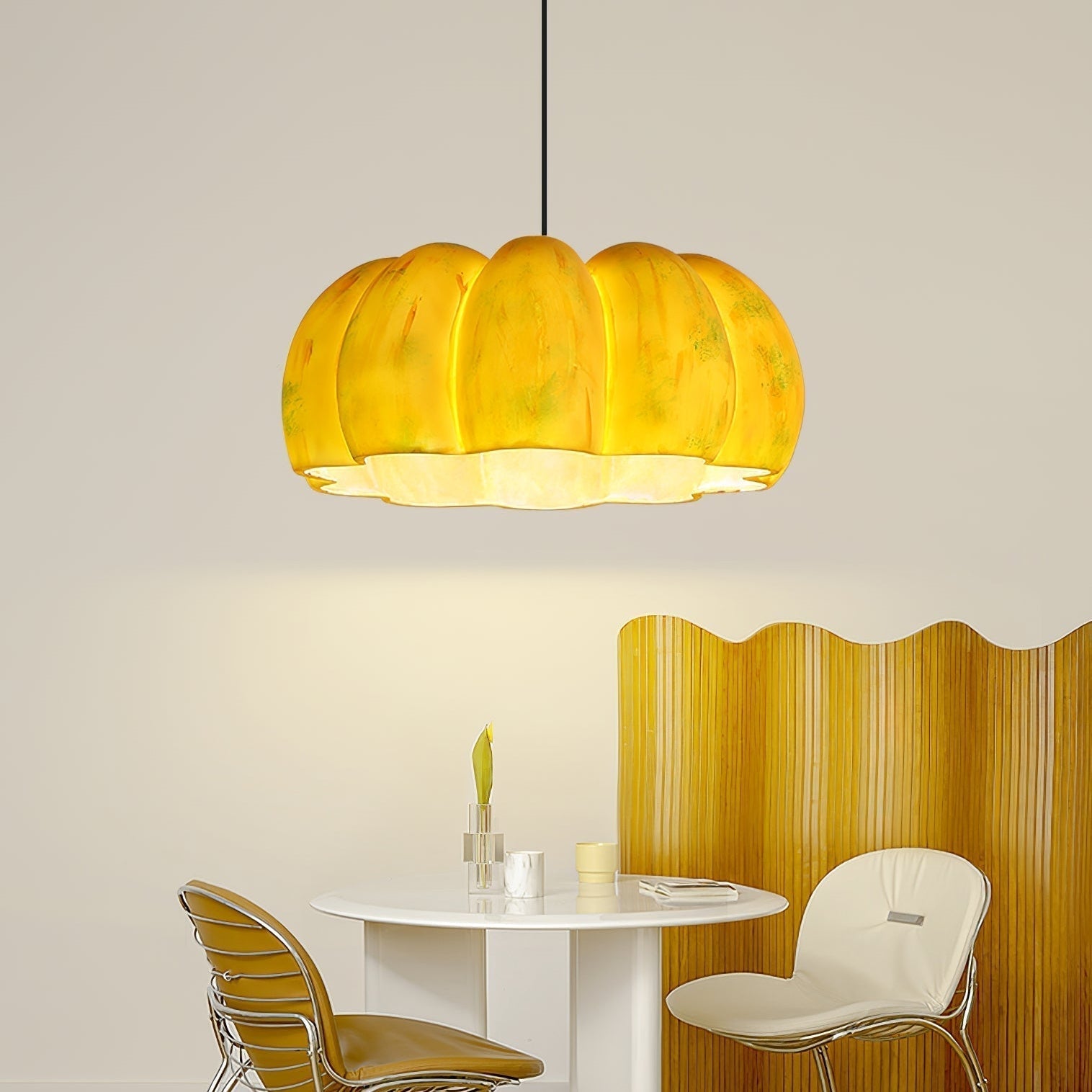 Arisha Zucca Lampade a Sospensione Resina Gialla Camera da Letto Sala da Pranzo
