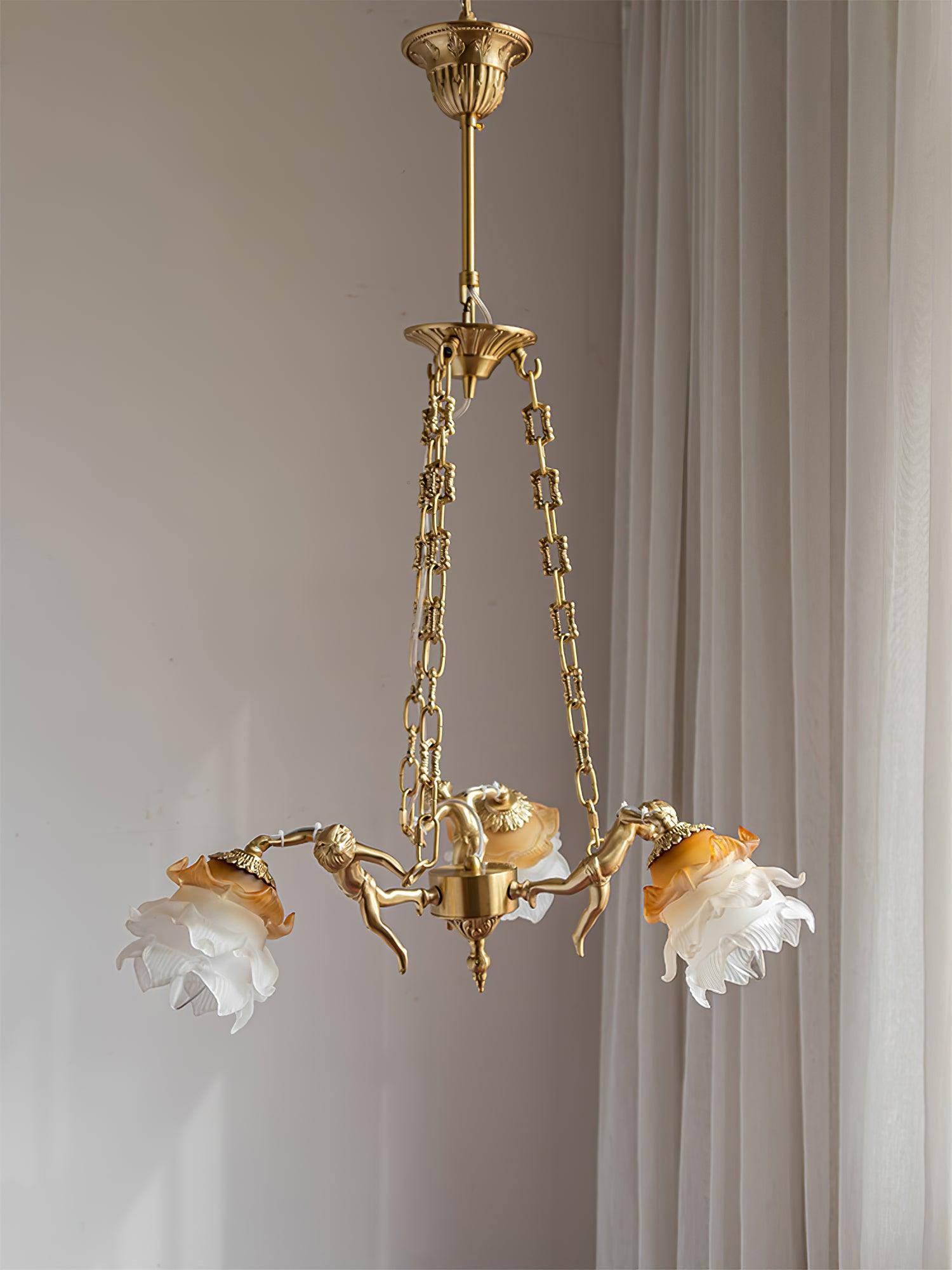 Putti Statuettes Brass Suspension - Blowlighting