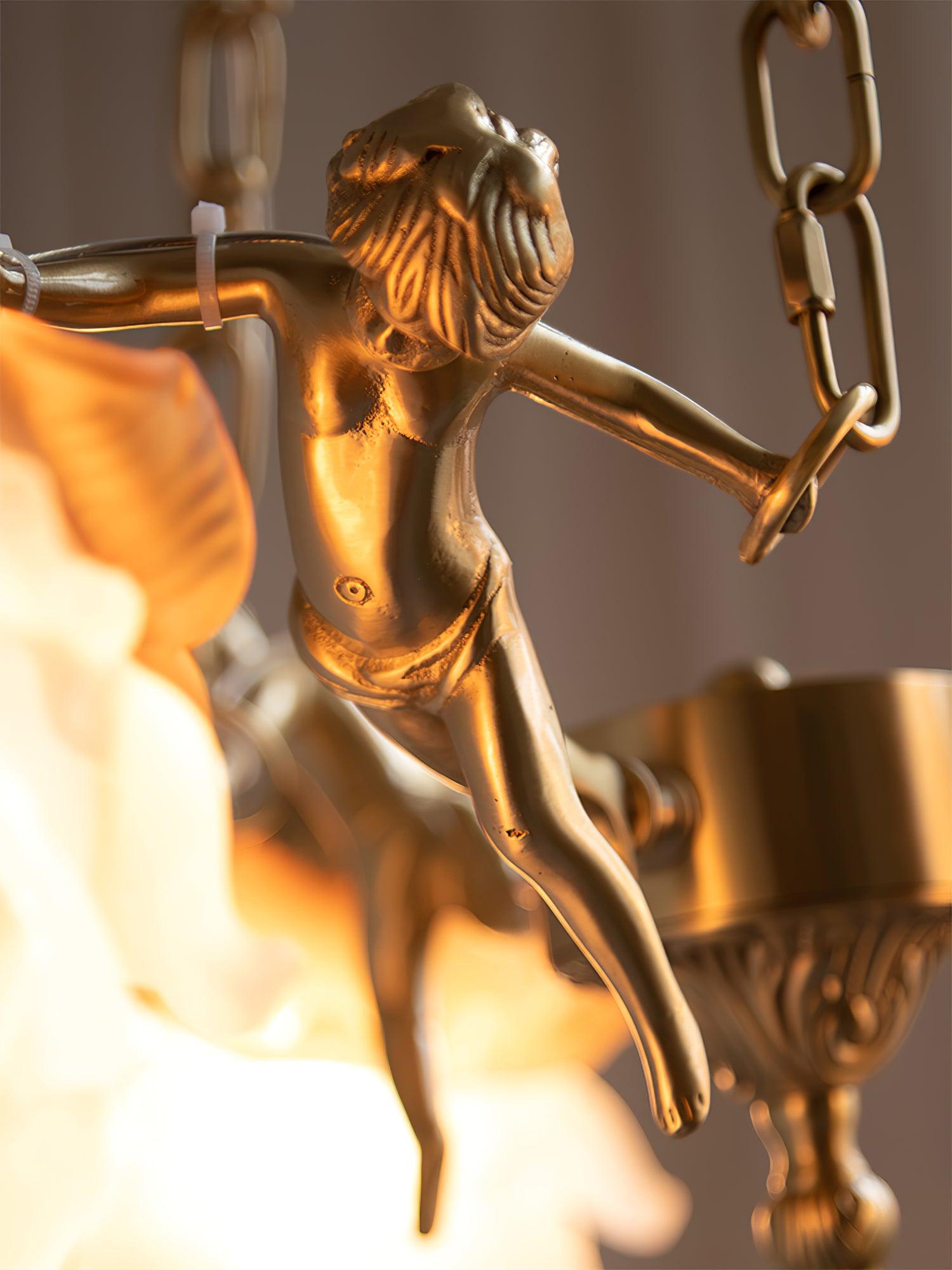 Putti Statuettes Brass Suspension - Blowlighting