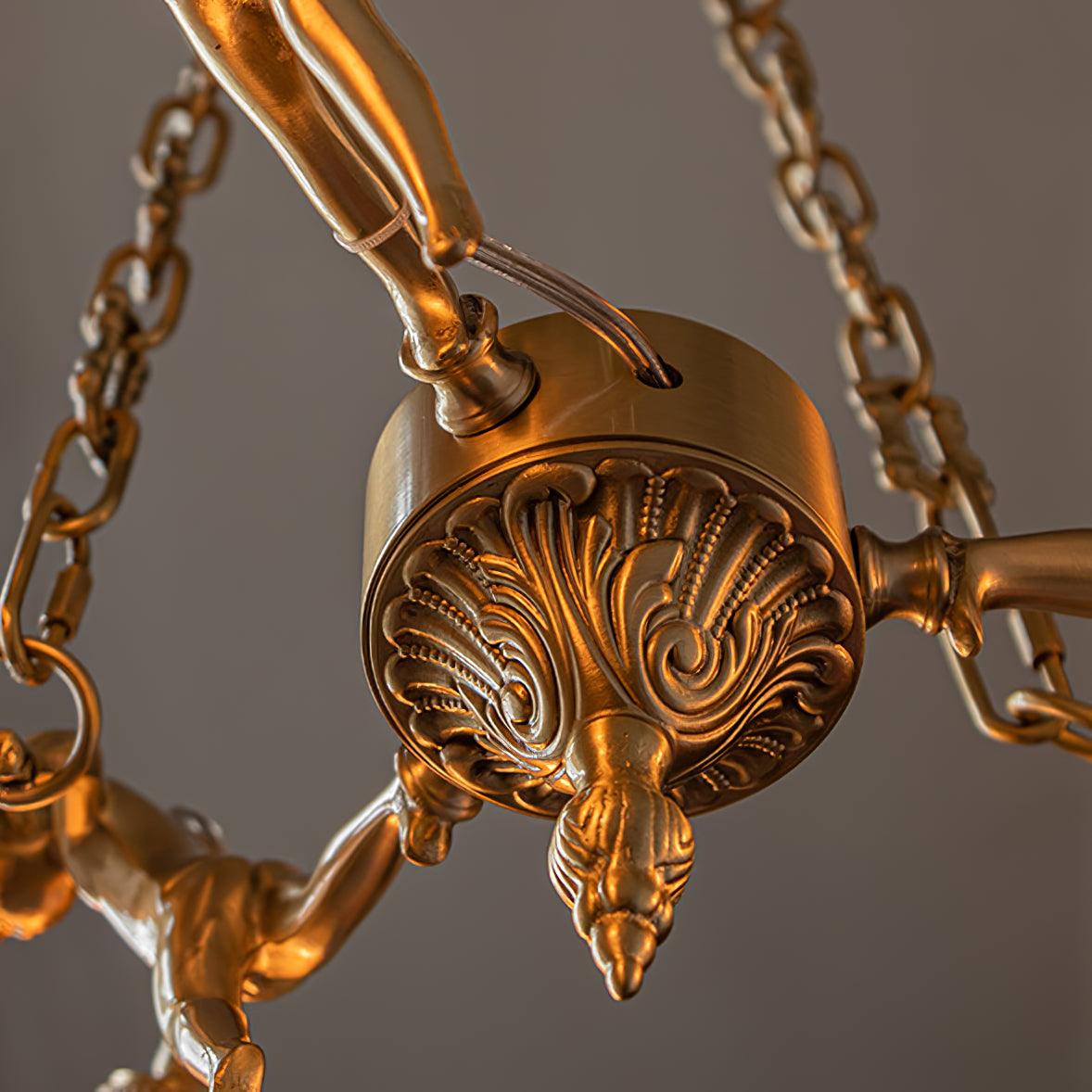 Putti Statuettes Brass Suspension - Blowlighting