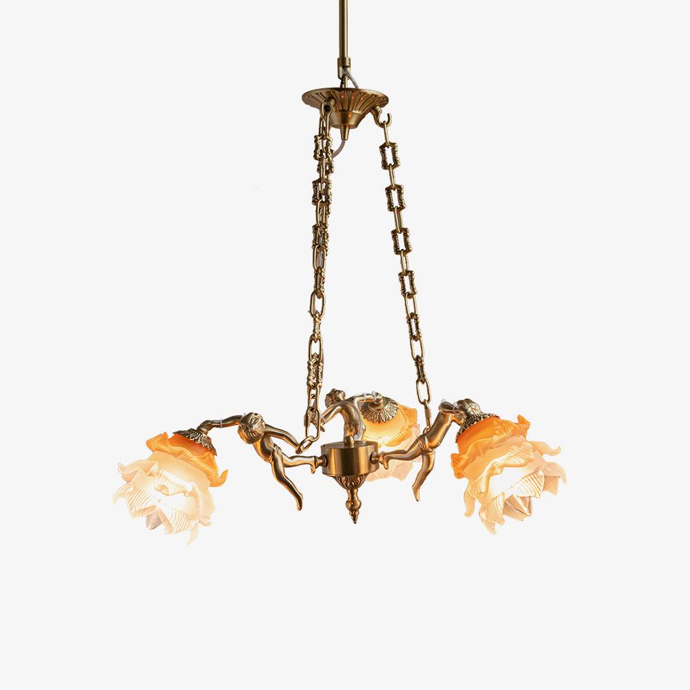 Putti Statuettes Brass Suspension - Blowlighting
