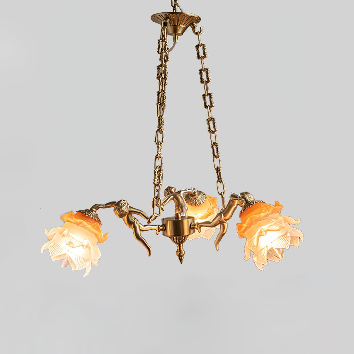 Putti Statuettes Brass Suspension - Blowlighting