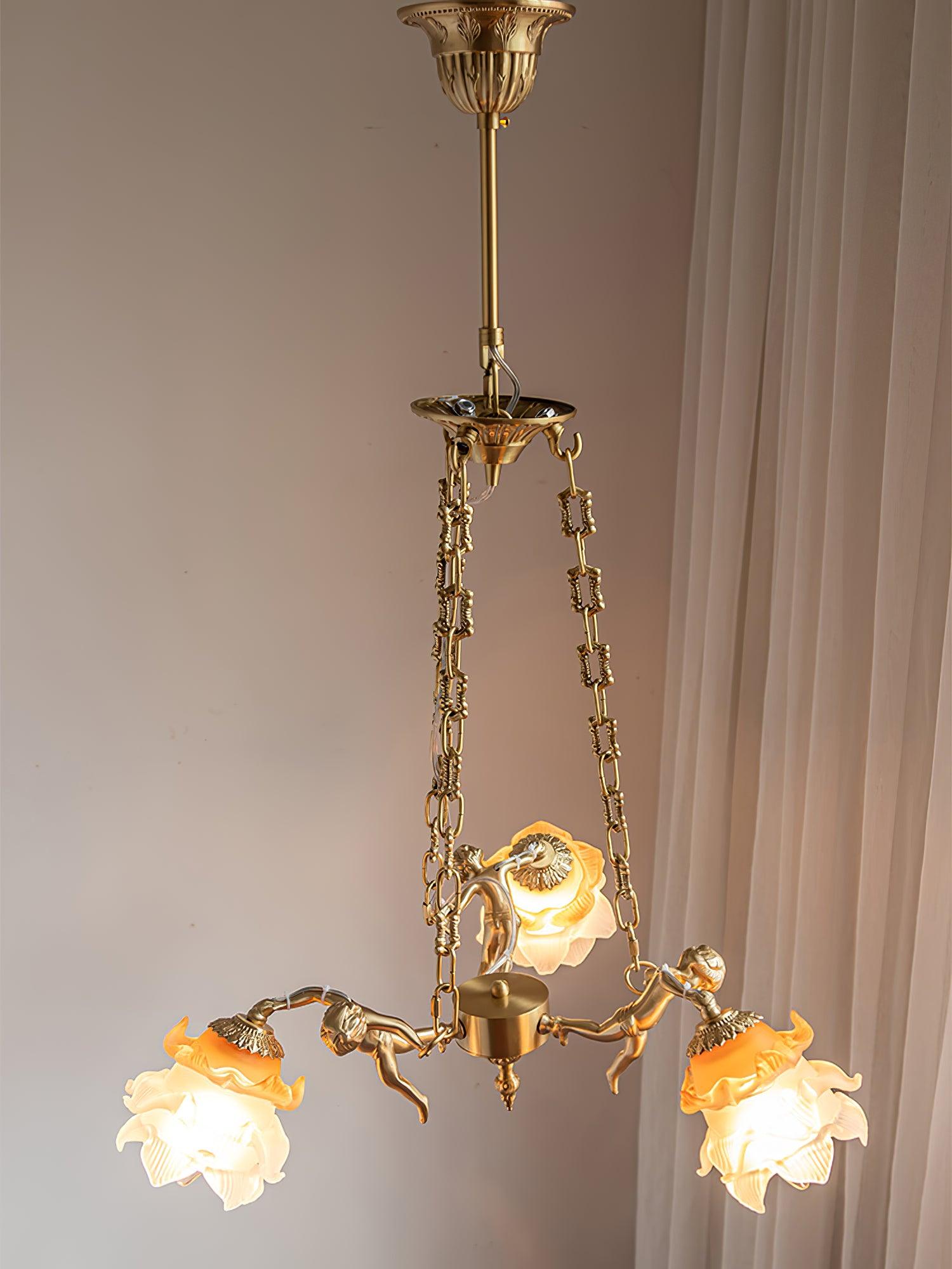 Putti Statuettes Brass Suspension - Blowlighting