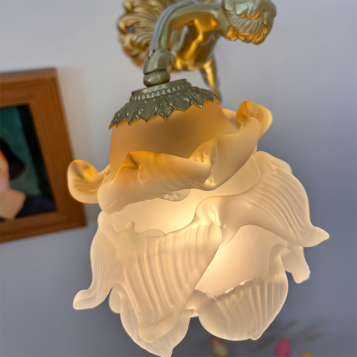 Valentina Lampada da Parete a Forma di Rosa in Vetro
