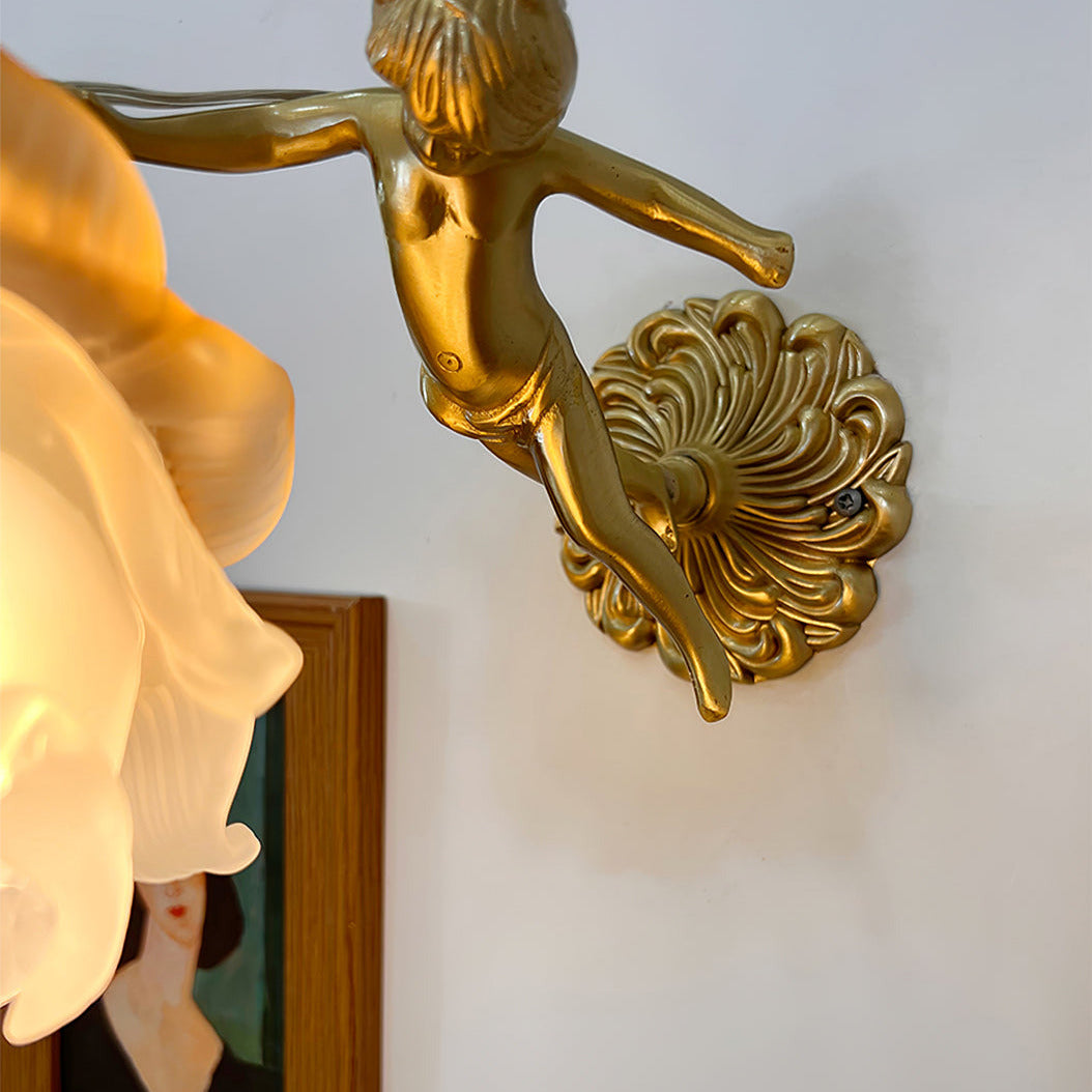 Valentina Lampada da Parete a Forma di Rosa in Vetro