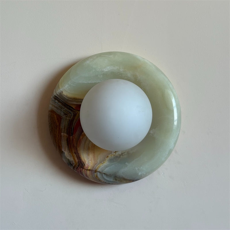 Vivina Modern Minimalist Cyan Jade Sconce Wall Lamp - Lamp Copper