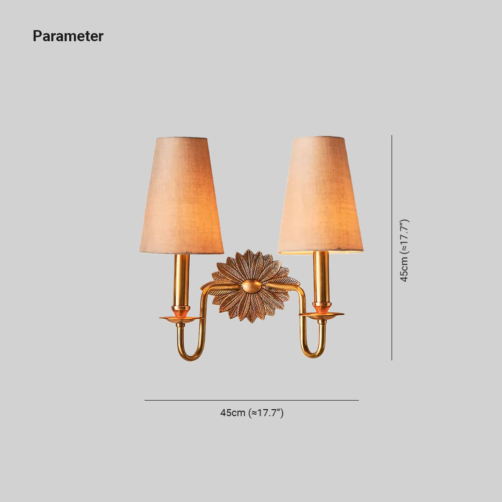 Silva Applique da Parete con Piastra Posteriore Floreale