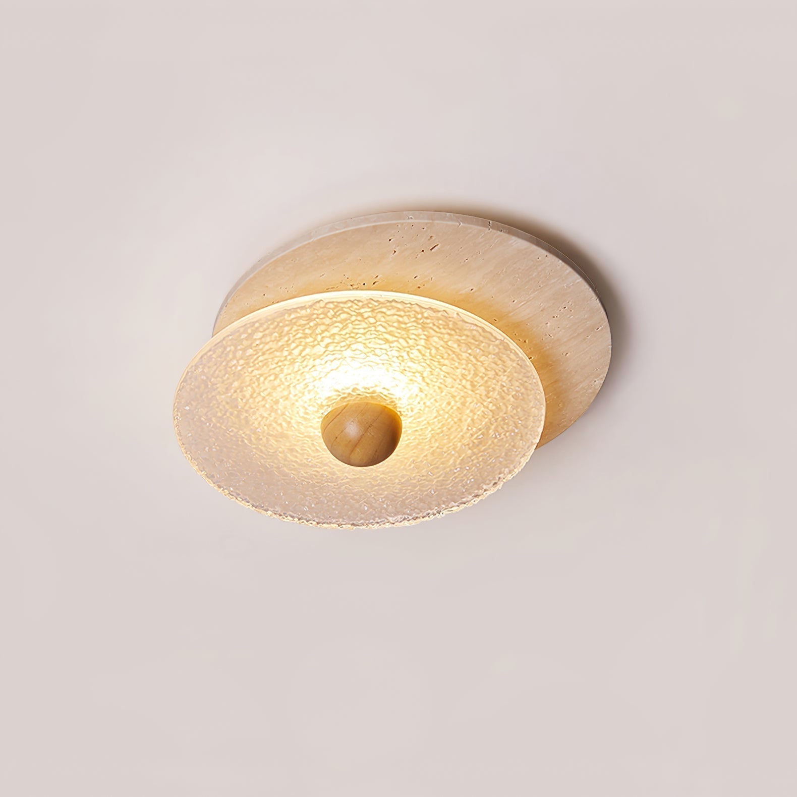 Orlora Circular Travertine Ceiling Light - Neutralighting