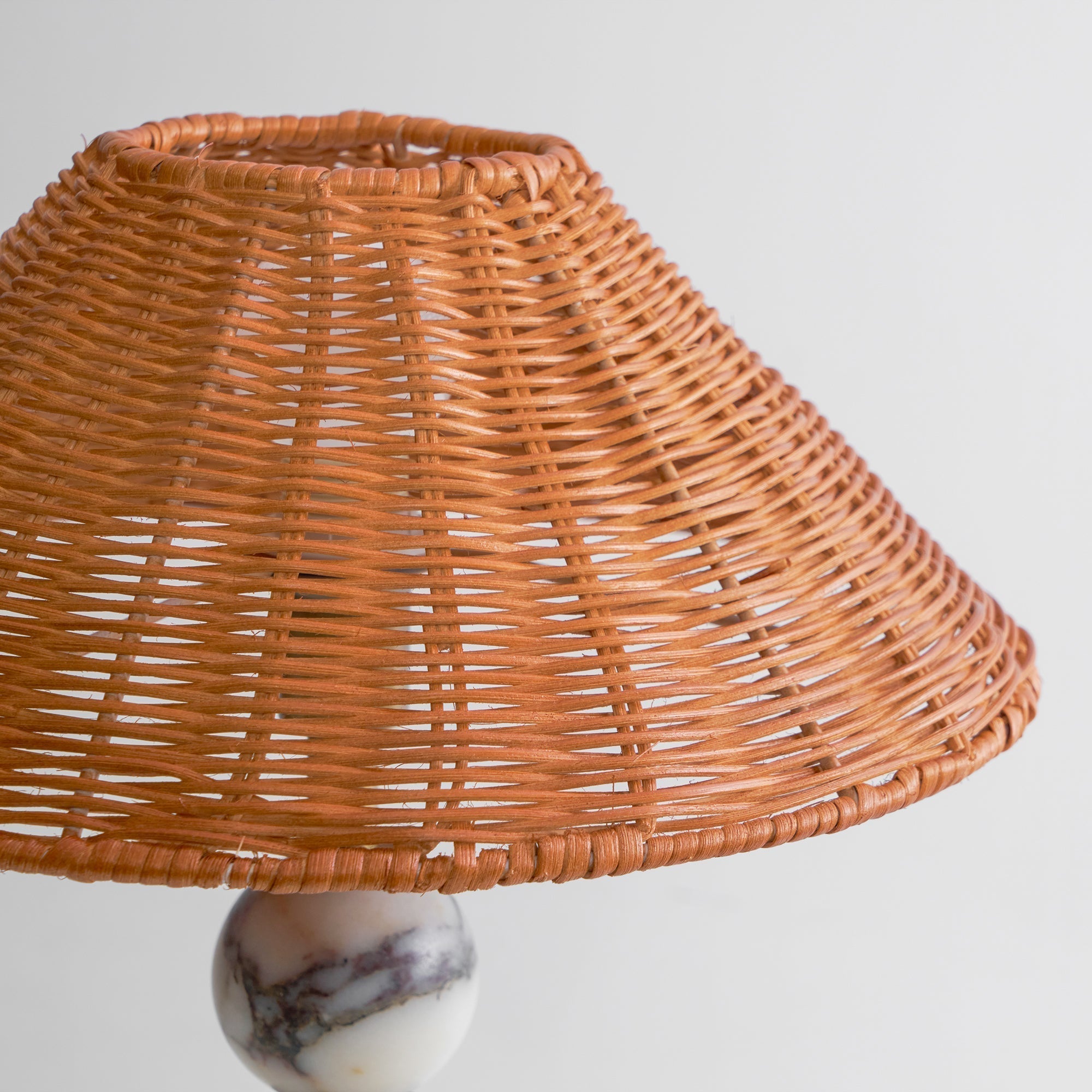 Rattan Marble Table Lamp - Lamp Copper